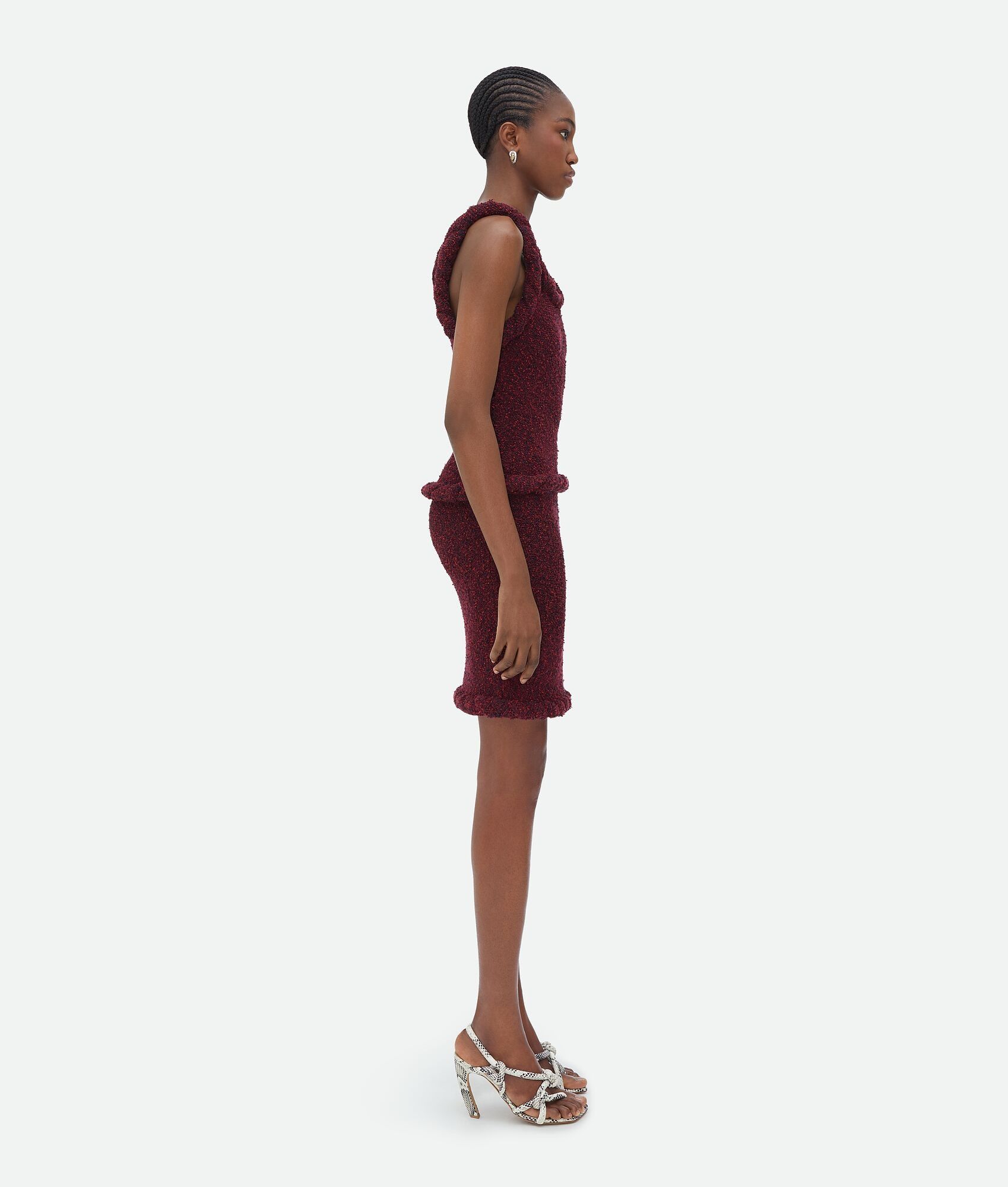 Bottega Veneta o1bcso1str0225 Towelling Viscose Tank Top in Burgundy Size M / US 6-8 / IT 42-44 - 2 Thumbnail