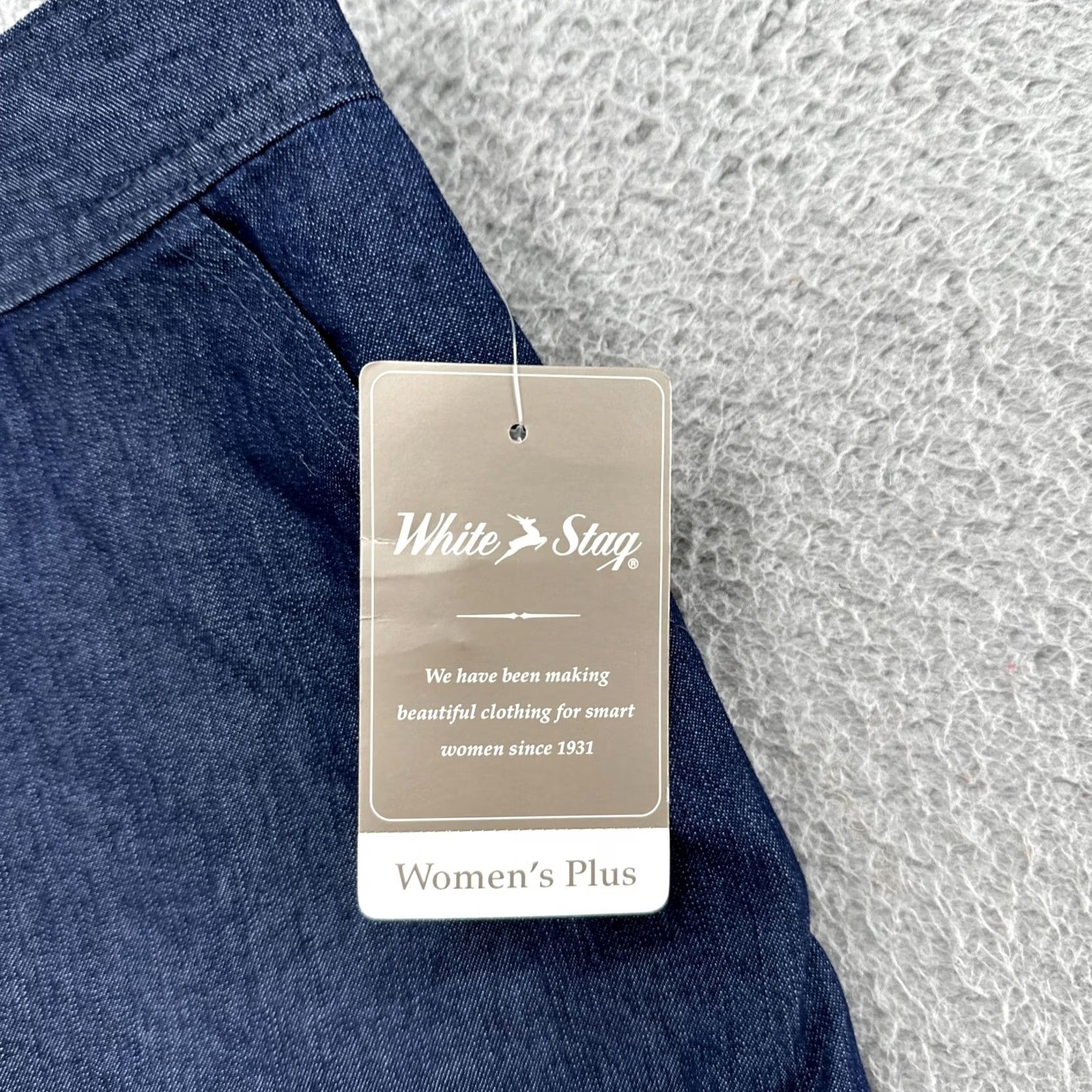 Vintage VINTAGE White Stag Denim Skort Skirt Midi Plus Size 18 Blue A-Line Pockets 90s Ba Womens Size 40" / US 18 - 2 Thumbnail