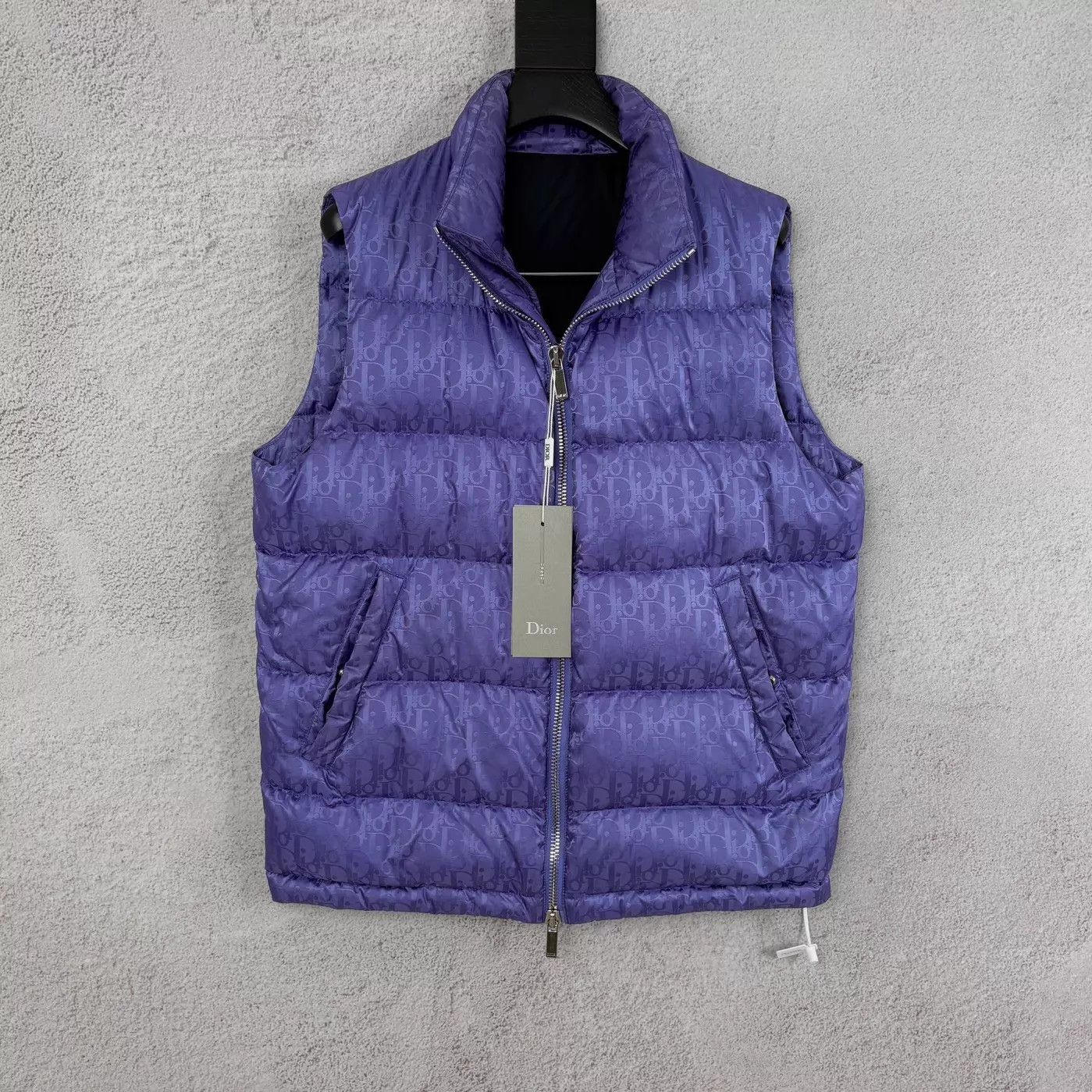 Dior DIOR Purple Oblique Full Logo Down Vest Size US S / EU 44-46 / 1 - 1 Thumbnail