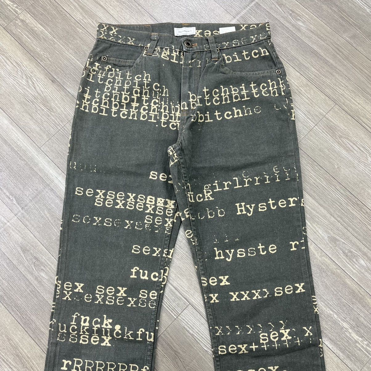 Hysteric Glamour Hysteric Glamour Sex Fuck Bitch Typewritter Flared Jeans Y2K Size US 28 / EU 44 - 2 Thumbnail