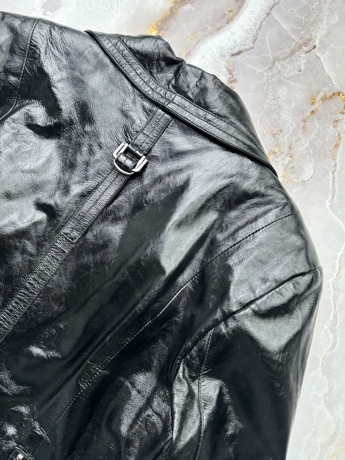 Japanese Brand Vintage Patent Leather Jacket Size XL / US 12-14 / IT 48-50 - 12 Thumbnail