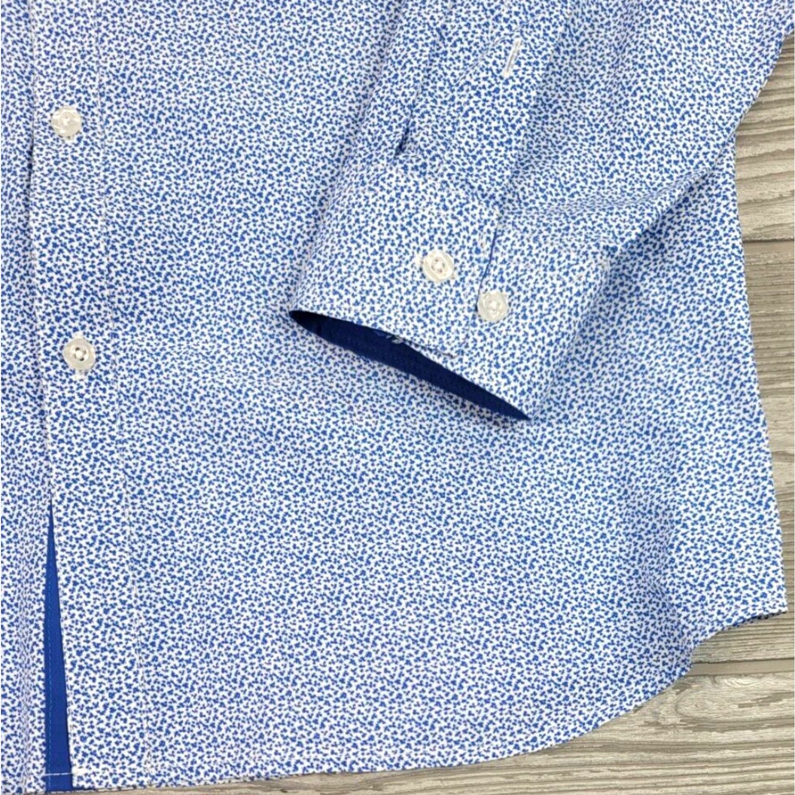 Vintage Galaxy by Harvic Button-Up Shirt Men M Blue Floral Long Sleeve Casual Shirt Size US M / EU 48-50 / 2 - 5 Thumbnail