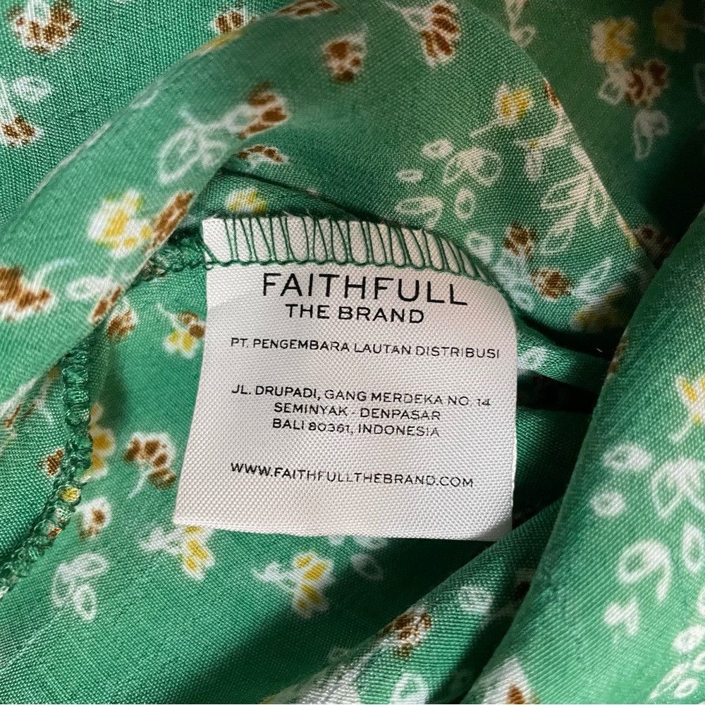 FAITHFULL Faithfull The Brand Margo Green Floral Mini Dress Size S Size S / US 4 / IT 40 - 9 Thumbnail