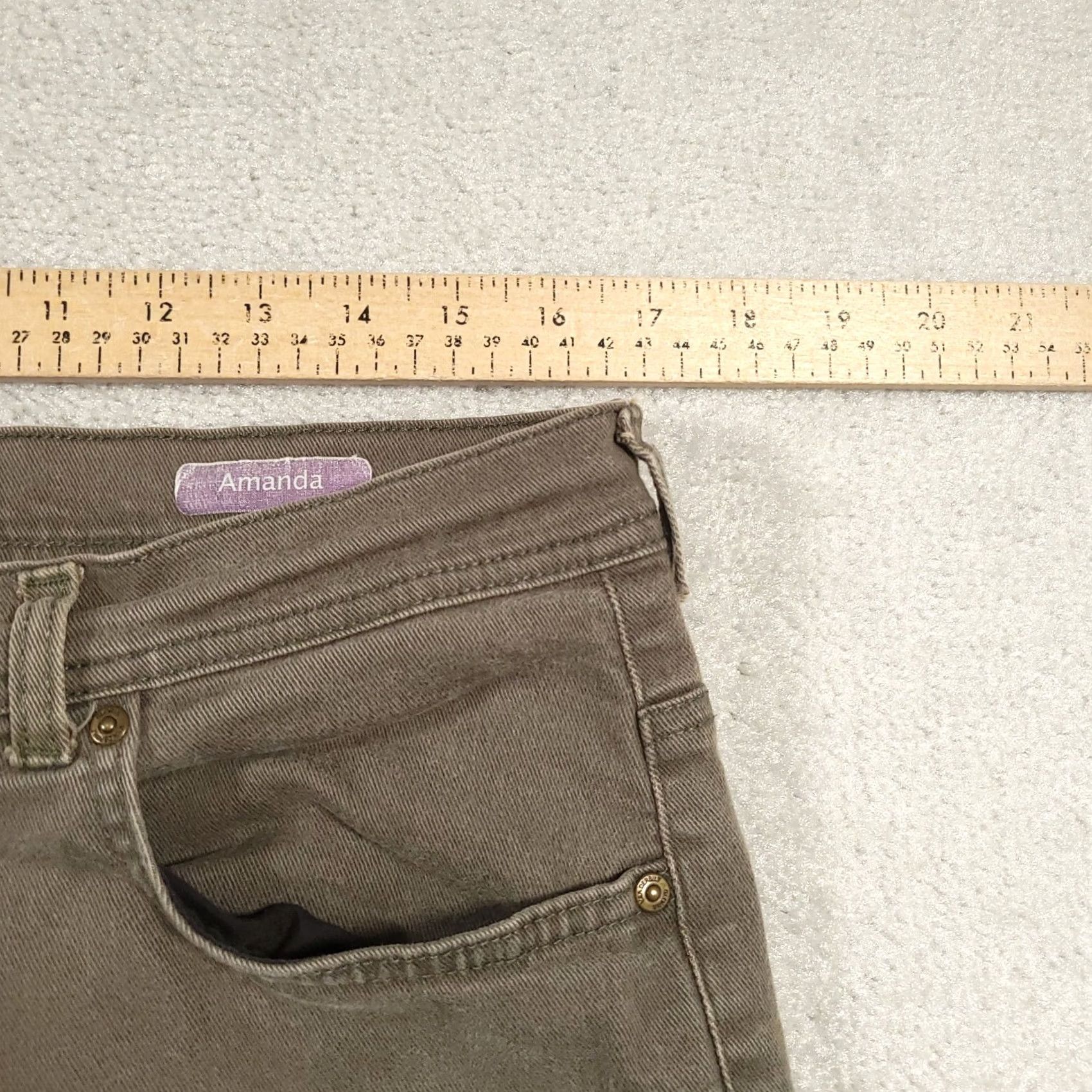 Gloria Vanderbilt Gloria Vanderbilt Amanda Jeans Women's 14 Green Straight Leg High Rise Denim Size 36" / US 14 / IT 50 - 7 Thumbnail