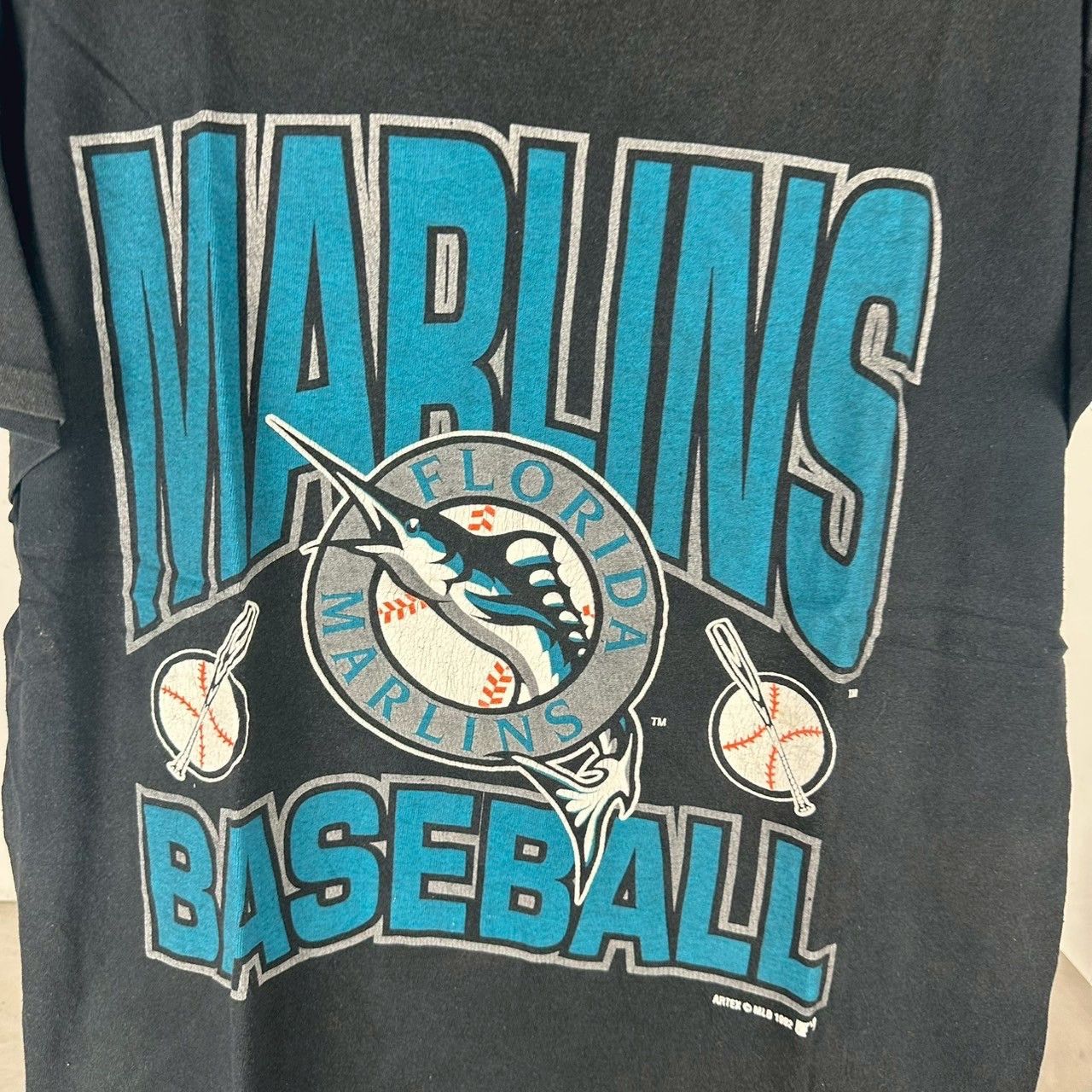 Vintage Vintage 1992 Florida Marlins Baseball MLB T-Shirt Size US XL / EU 56 / 4 - 2 Thumbnail