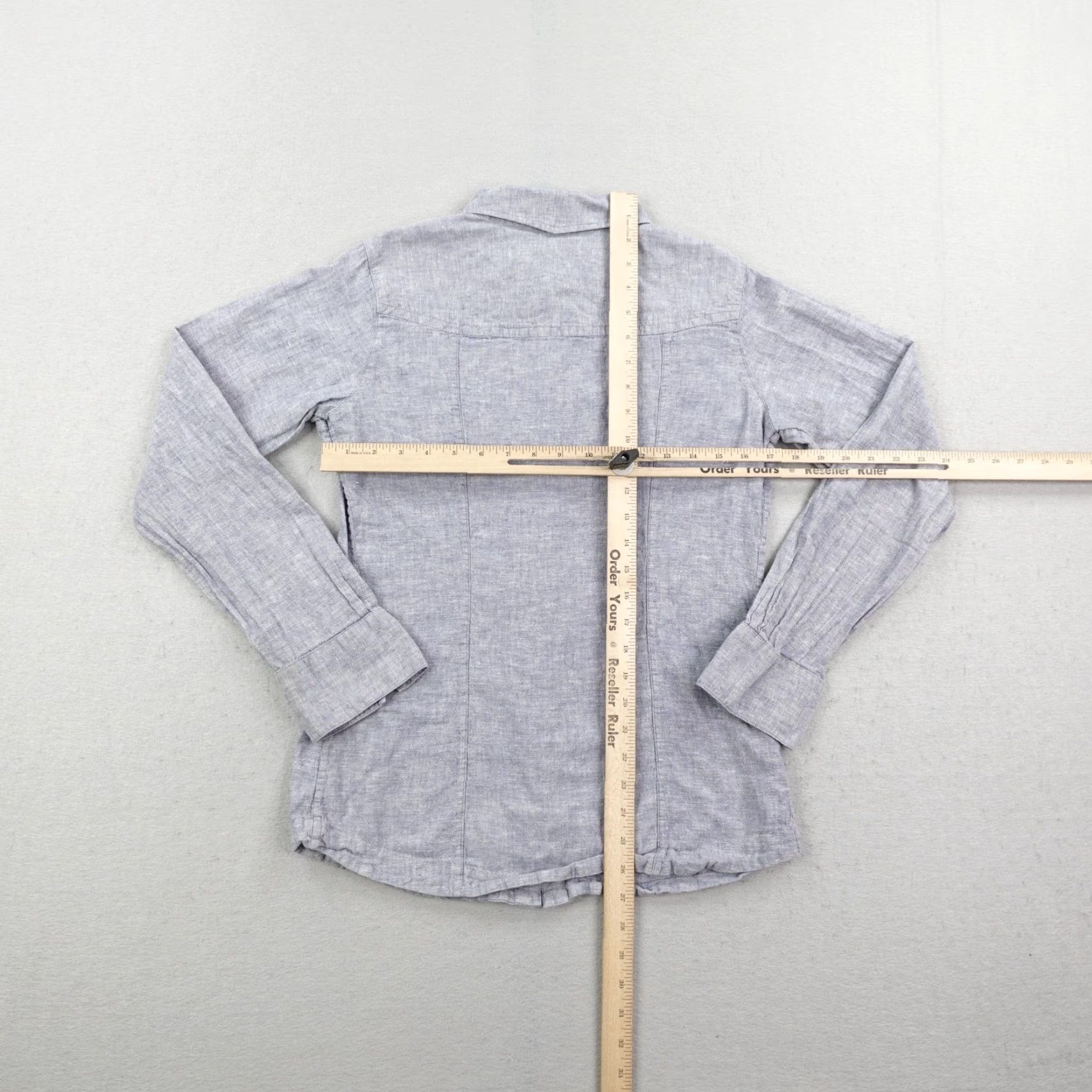 Patagonia Patagonia Shirt Womens 8 Blue Long Sleeve Highlands Pearl Snap Hemp Blend Top Size M / US 6-8 / IT 42-44 - 4 Thumbnail