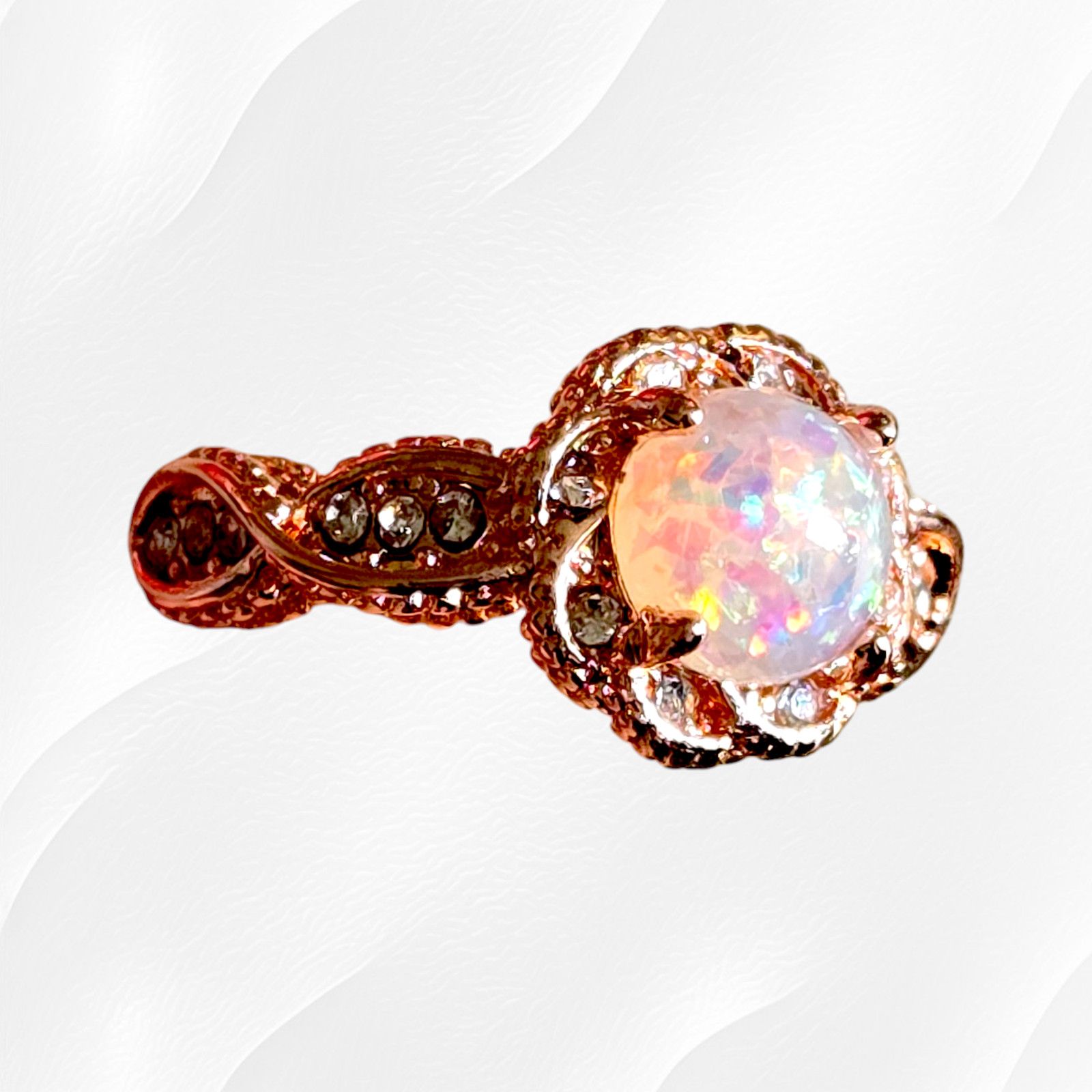 Other Opal Rose Golden Twist Band Fashion Ring Size 6 Size ONE SIZE - 4 Thumbnail