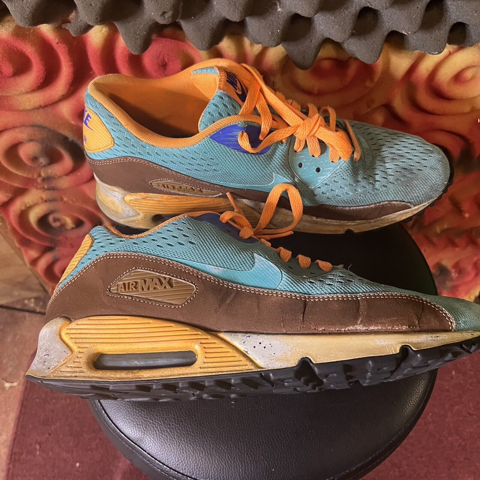Nike Nike Men's Air Max 90 EM Sneakers Blue Multi Size 9.5 Size US 9.5 / EU 42-43 - 3 Thumbnail