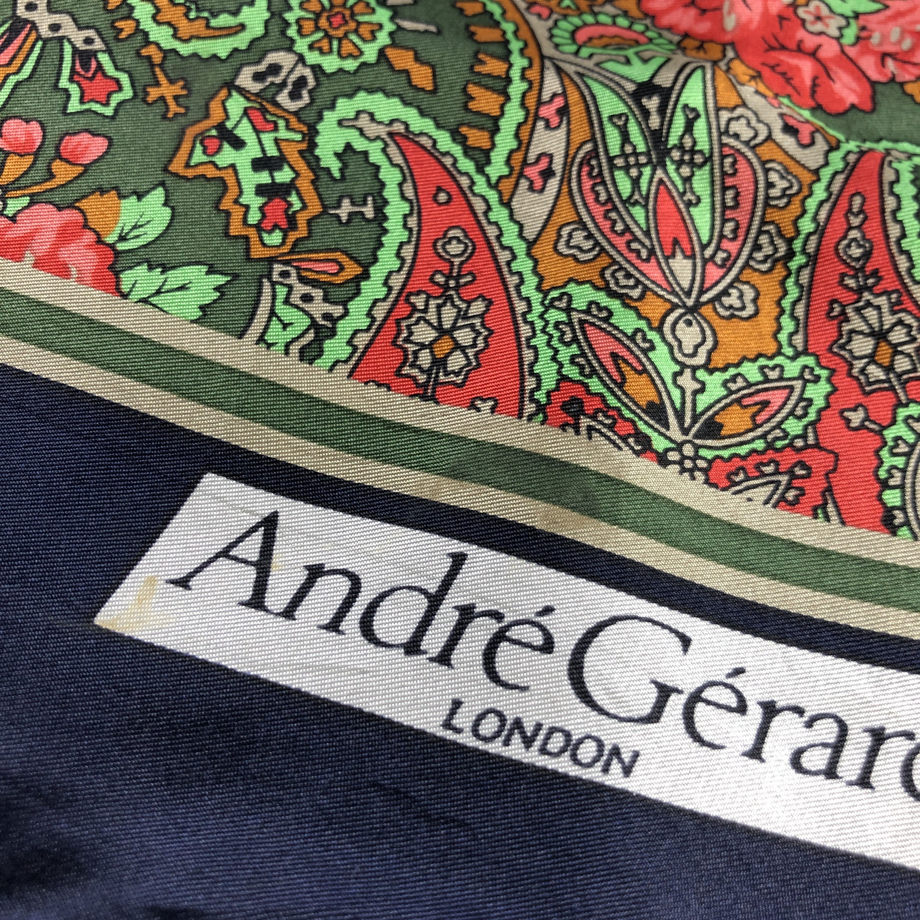 Vintage Vintage Andre Gerard Floral Hand Rolled Silk Scarf M1352 Size ONE SIZE - 8 Thumbnail