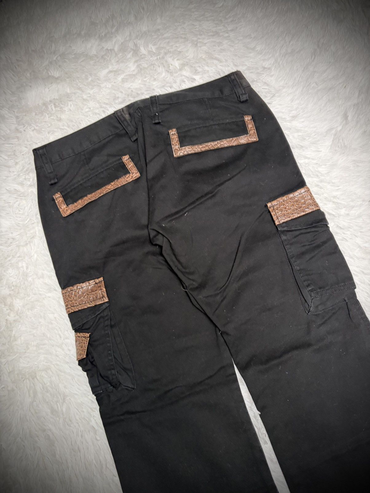 Tornado Mart Rare Root Three crocodile flared cargo pants Size US 33 - 6 Thumbnail