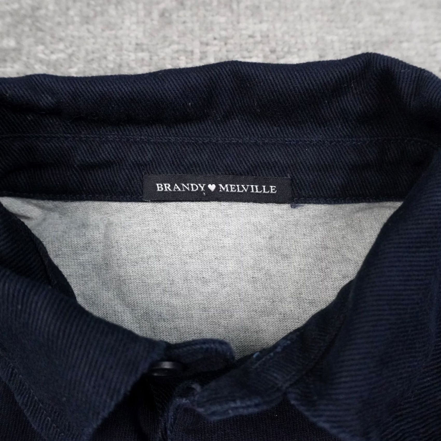 Brandy Melville Brandy Melville Shirt Womens L Striped Rugby PTP Blue Gray Long Sleeve Collared Size L / US 10 / IT 46 - 5 Thumbnail