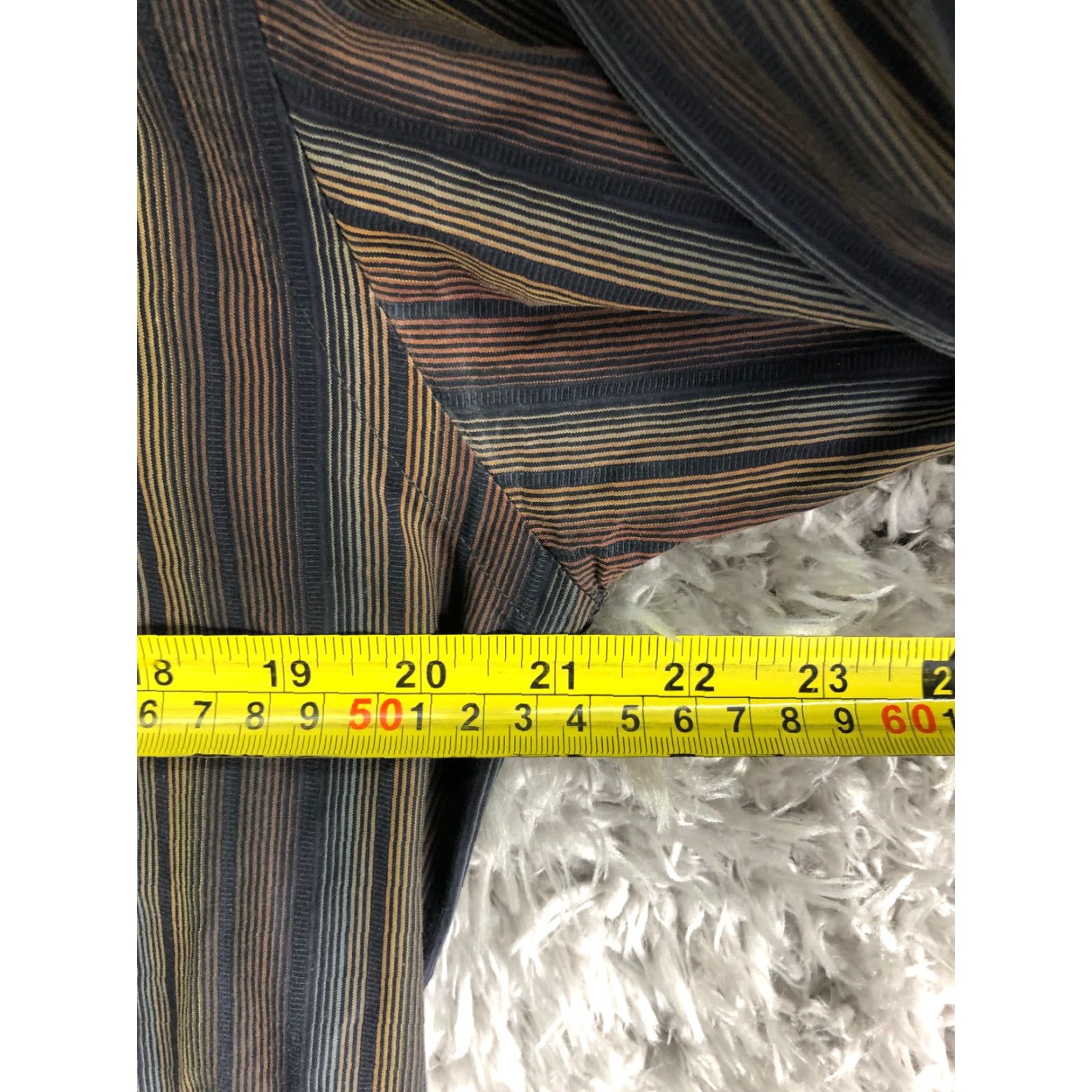 Vintage Cotton Reel Shirt Mens M Brown Stripe Long Sleeve Point Collar Button-Up Size US M / EU 48-50 / 2 - 4 Thumbnail