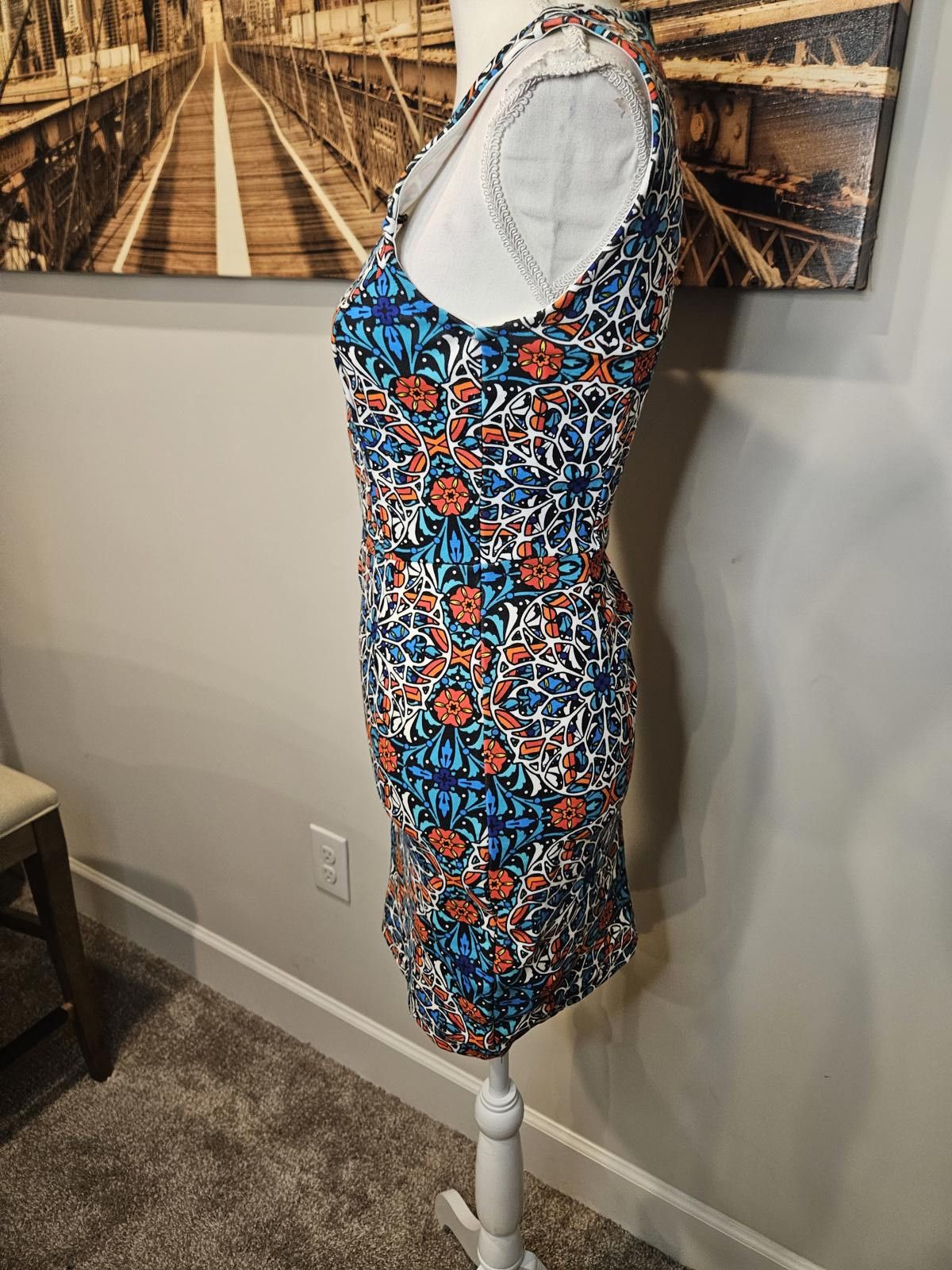 Forever 21 Forever 21 Colorful Printed Bodycon Dress with Cut-Out #554 Size S / US 4 / IT 40 - 2 Thumbnail