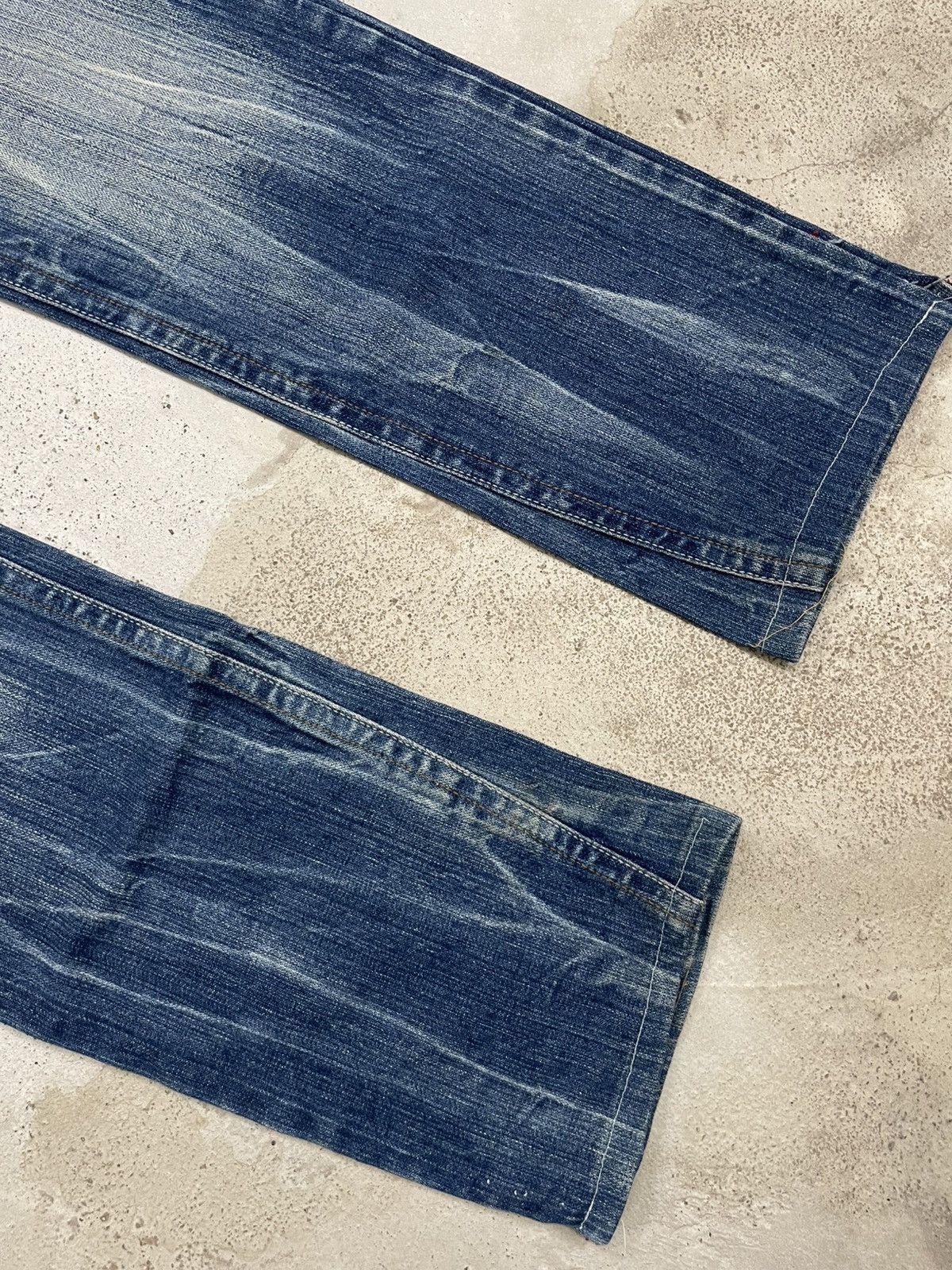 If Six Was Nine Raw Muddy Lightning Whisker Hard Stiching Buckle Back Denim Size US 30 / EU 46 - 6 Thumbnail