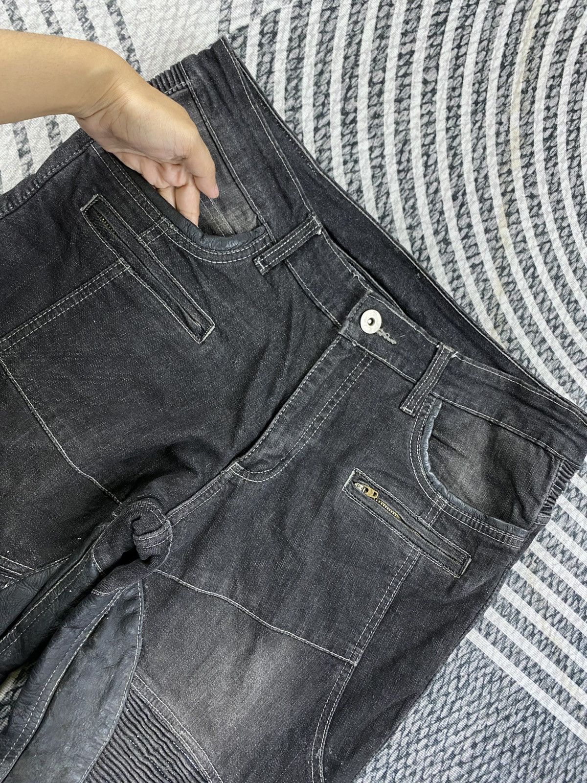 Designer The Designer Classic Tactical Biker Denim Pants Size US 35 - 10 Thumbnail