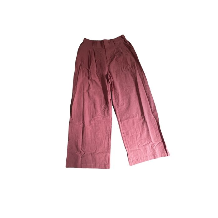 Halara High Waisted Plicated Side Pocket Wide Leg Palazzo Cotton Pants