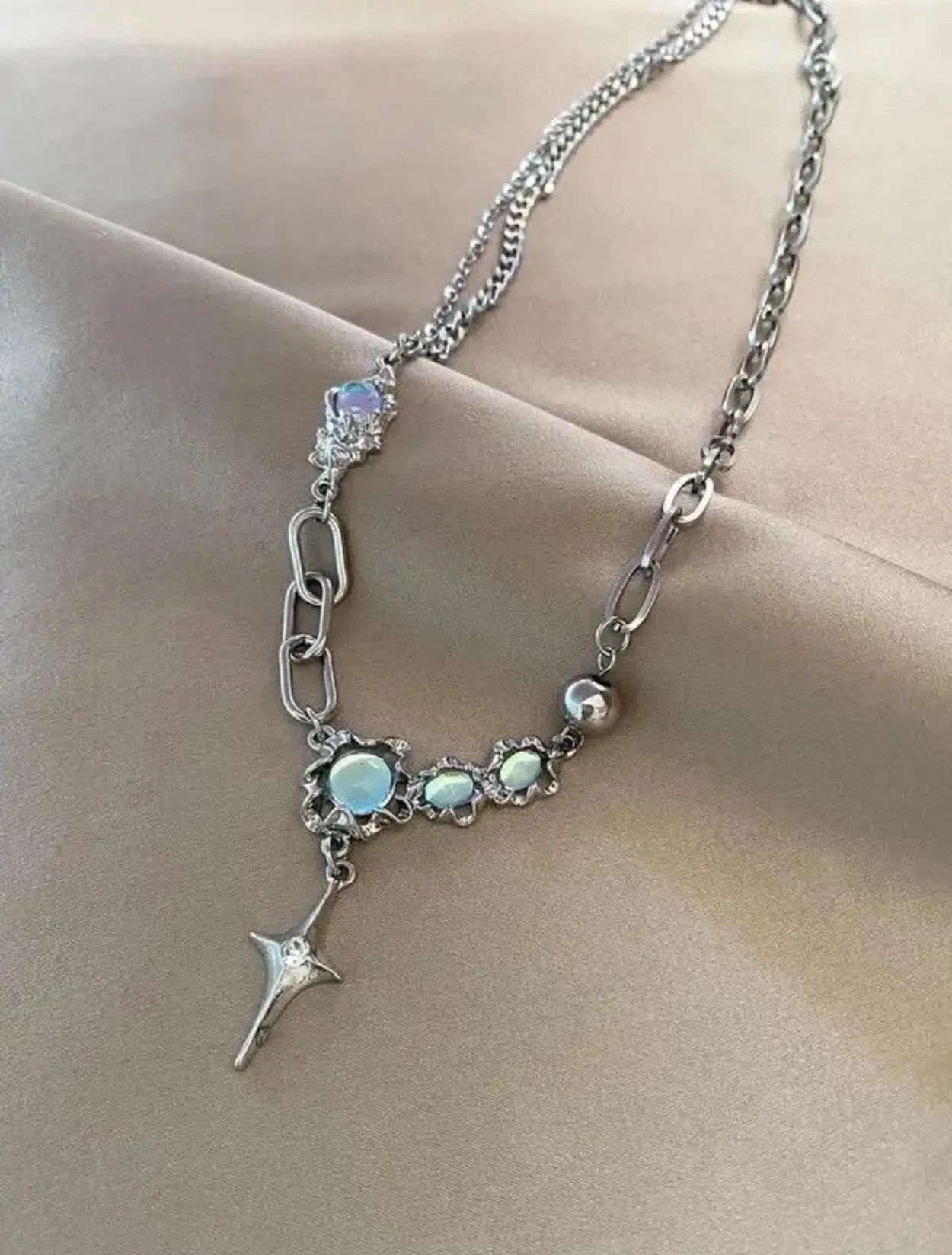 Jewelry Retro Punk Stainless Steel Chain Cross Pendant Necklace Size ONE SIZE - 2 Thumbnail