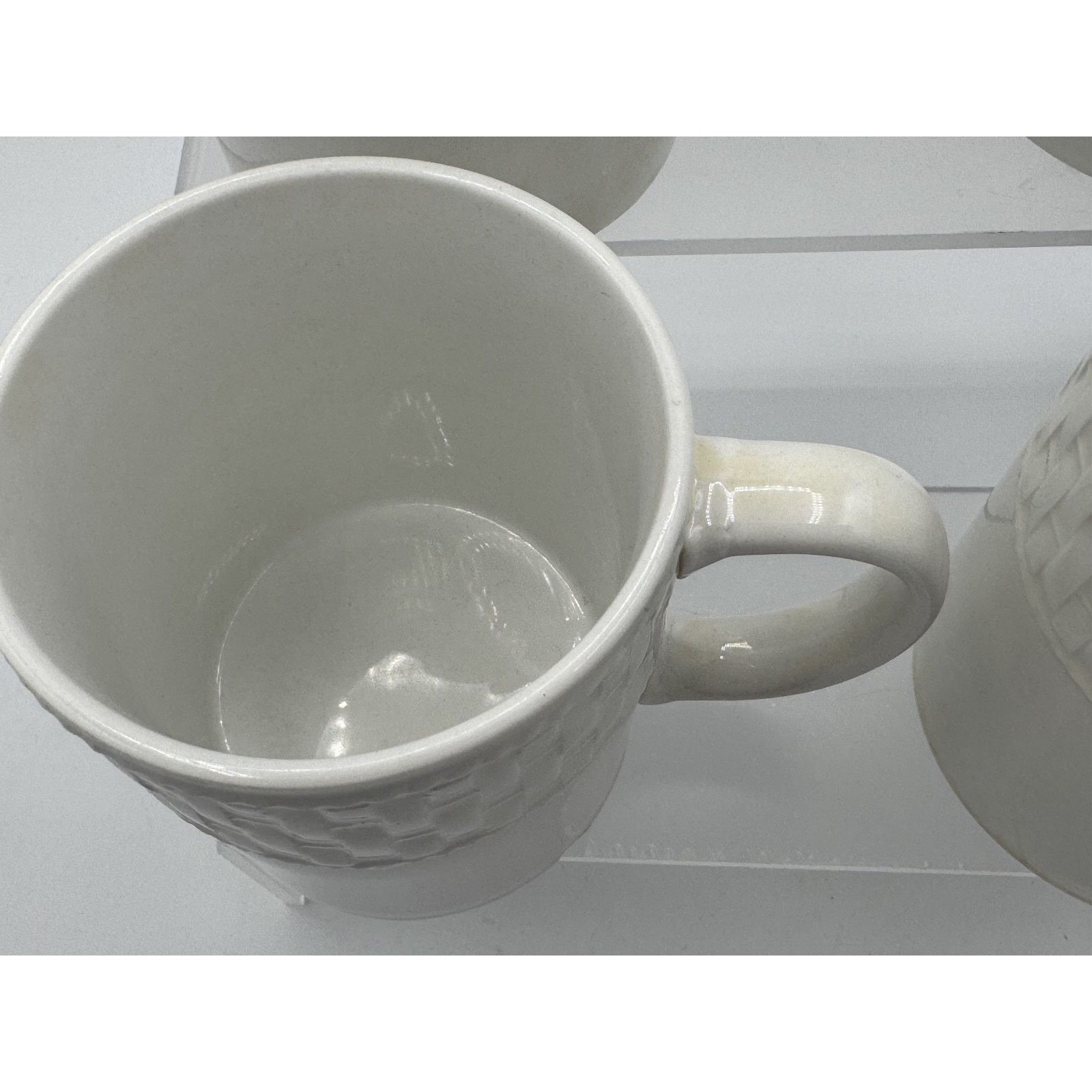 Other 4- Vintage Waverly Mugs Fine White Porcelain Basket Weave Size ONE SIZE - 8 Thumbnail