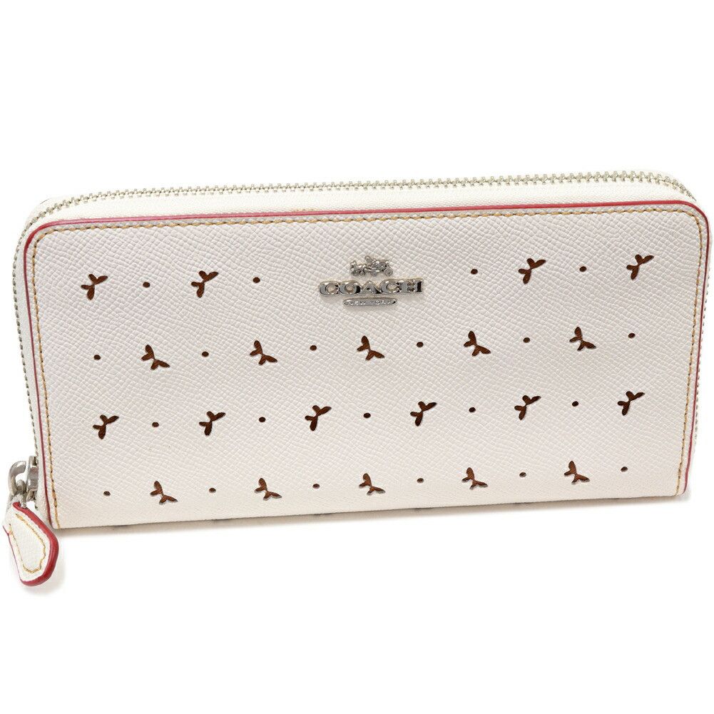 Coach Coach Coach Butterfly Punching Calf Ivory Long Wallet F59059 Leather Long Wallet F59059 in Pristine Condition Size ONE SIZE - 1 Thumbnail