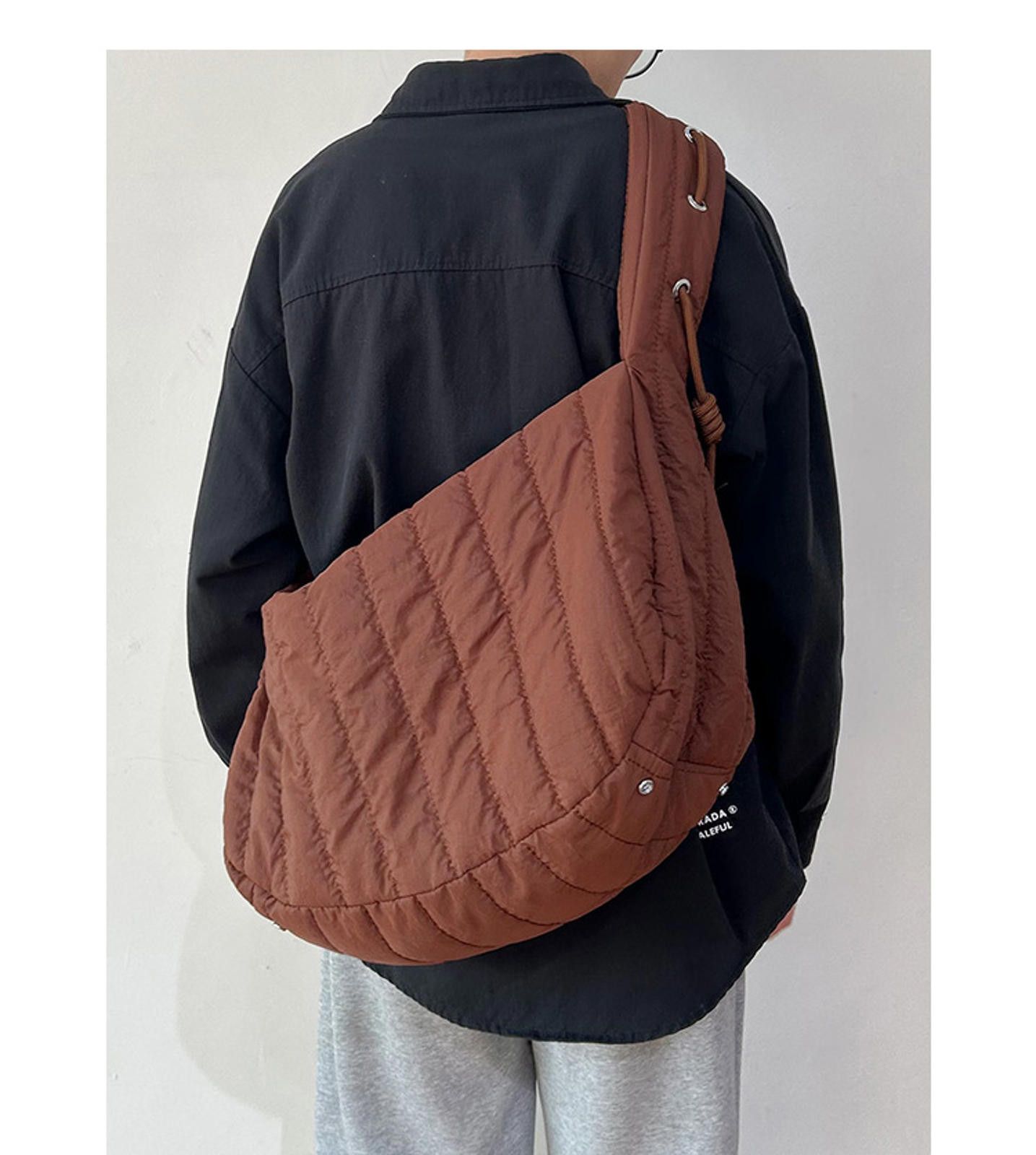 Other Stylish Quilted Sling Bag - Brown Size ONE SIZE - 1 Thumbnail