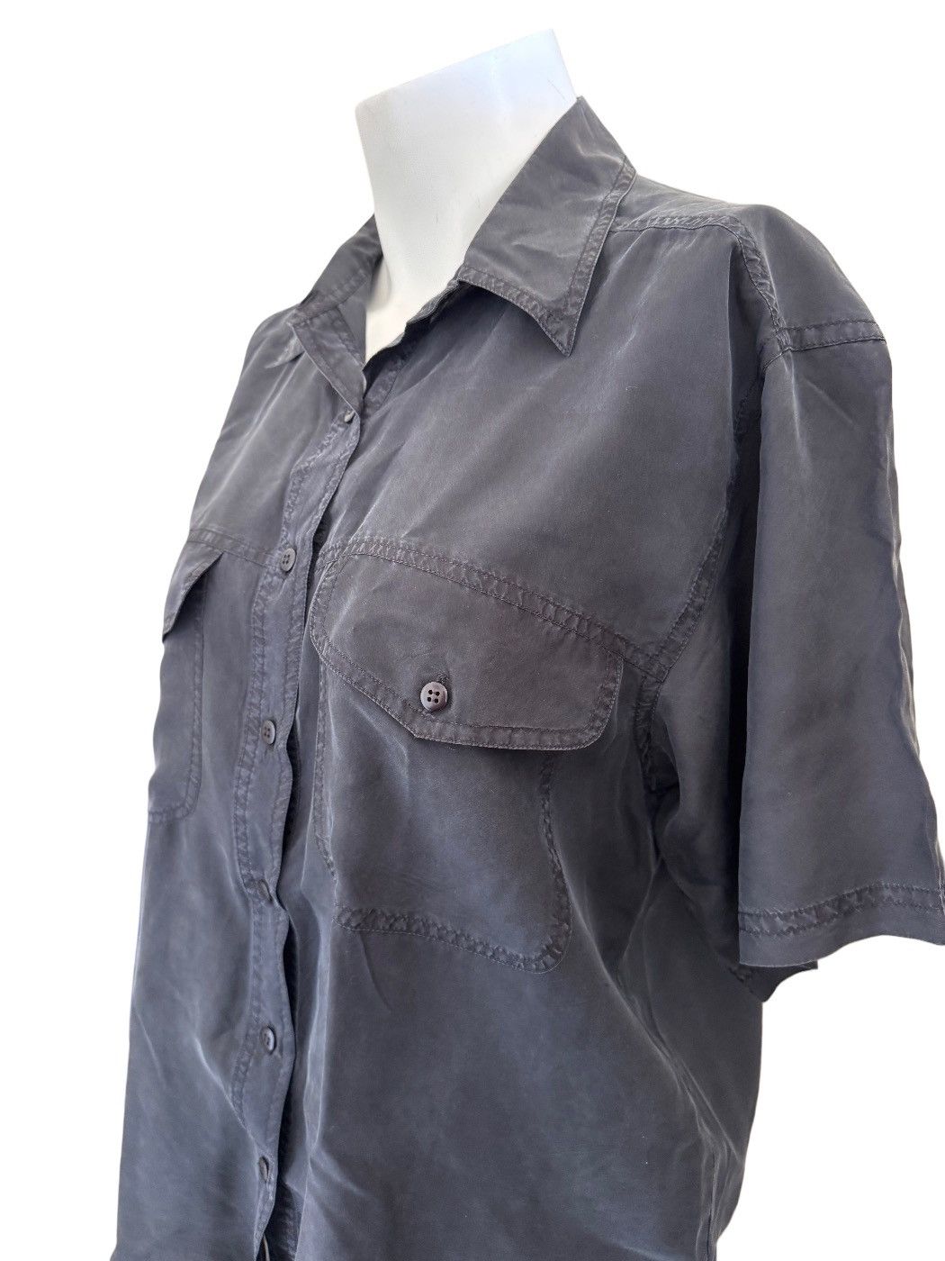 Other Louise paris medium blue 100% silk 90’s retro button up Size M / US 6-8 / IT 42-44 - 2 Thumbnail