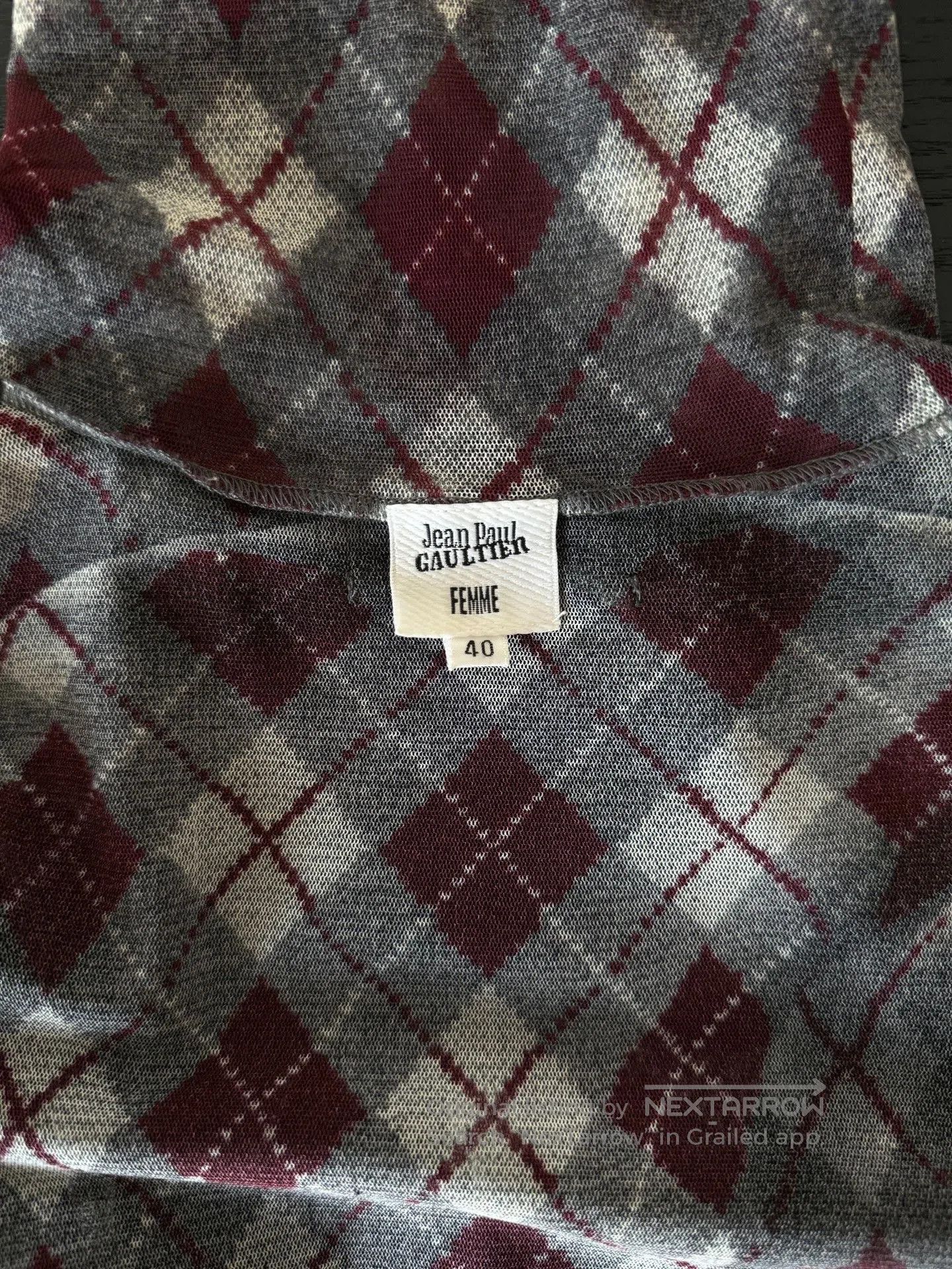 Jean Paul Gaultier Jean Paul Gaultier Plaid Mesh Sheer Top. Size S / US 4 / IT 40 - 6 Thumbnail