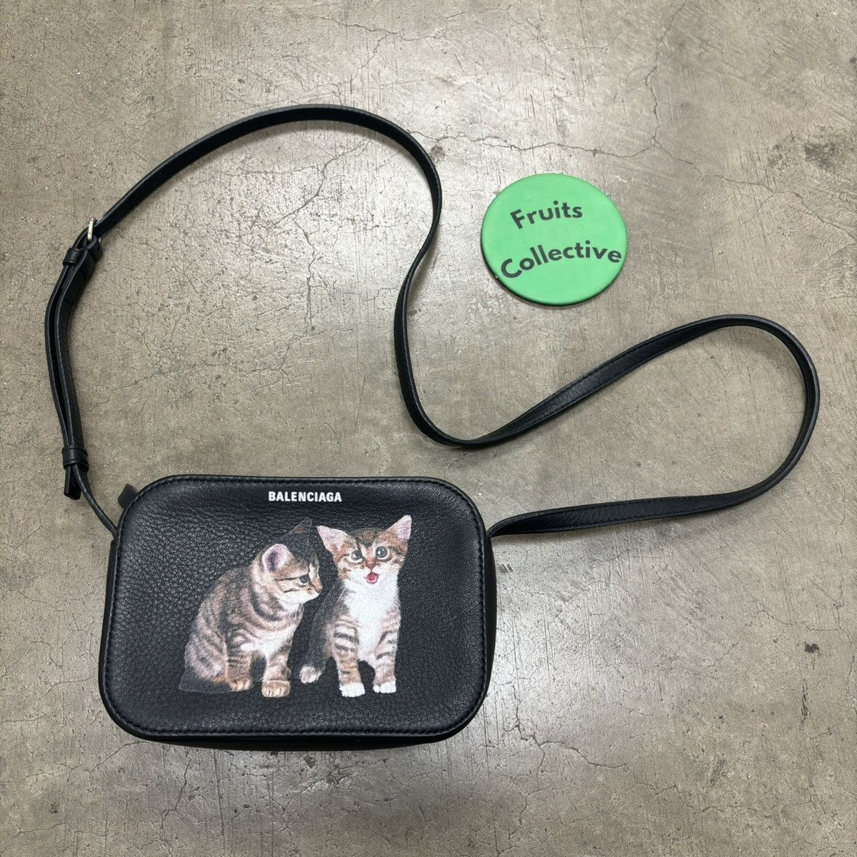 image of Balenciaga Fw18 Kitten Camera Bag in Black, Men's