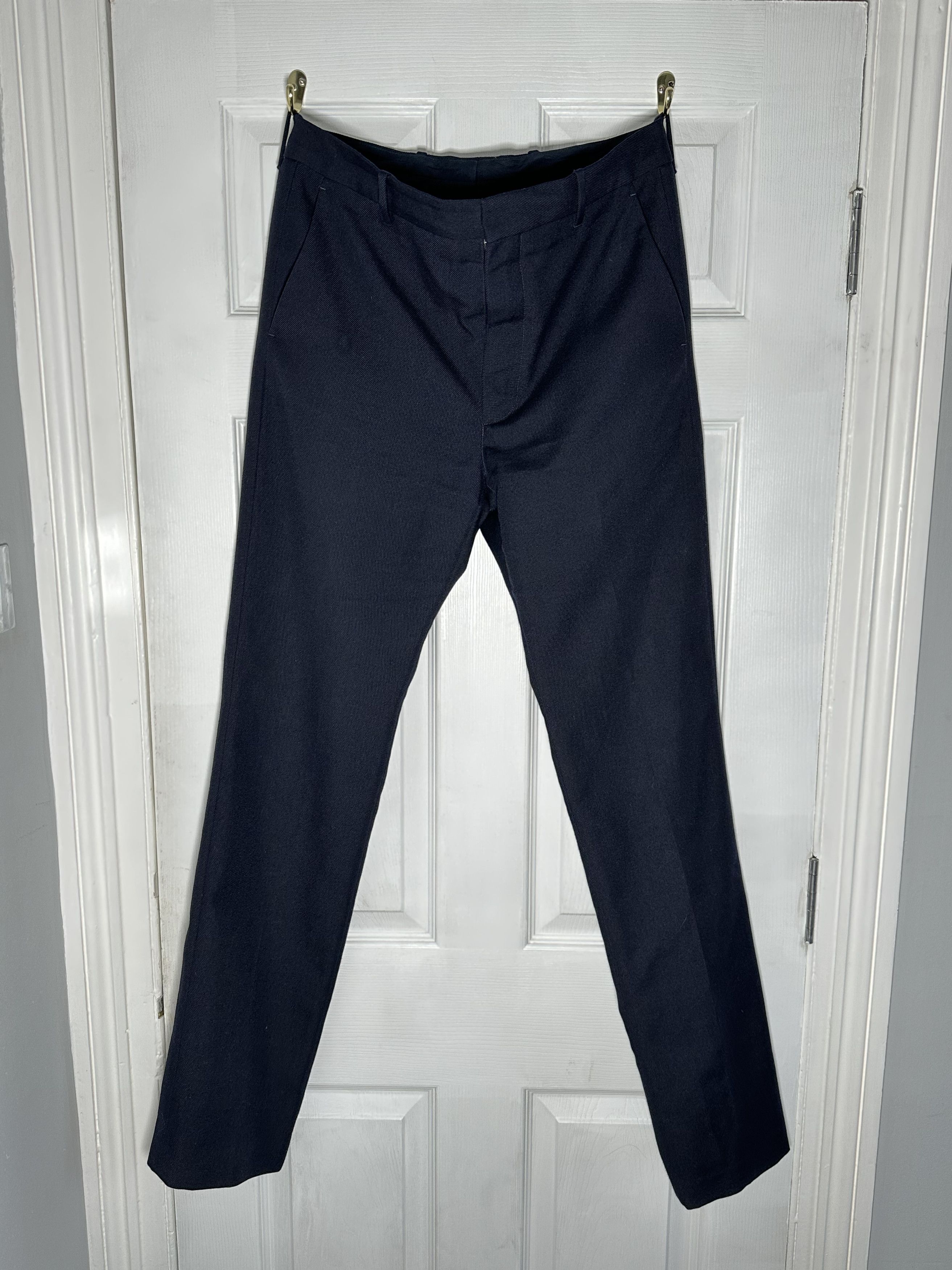 Balenciaga Navy Wool Tapered Balenciaga Trousers Size 48R - 1 Thumbnail