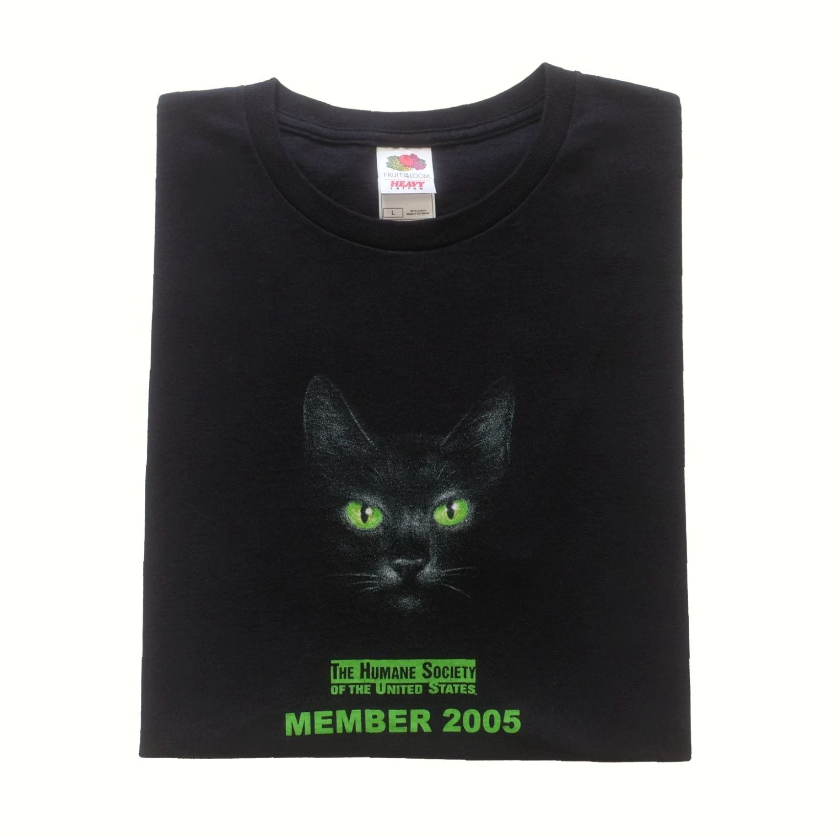 Fruit Of The Loom VINTAGE Fruit of the Loom VTG Y2K RETRO CAT HUMANE SOCIETY MEMBER ANIMAL T SHIRT MEN SZ L Black Cotton Short Sleeve Crew Neck Size US L / EU 52-54 / 3 - 2 Thumbnail
