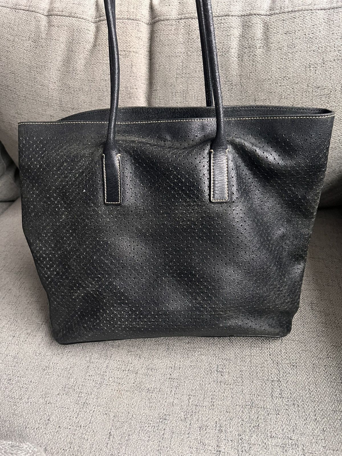 Prada Prada Perforated Leather Black shoulder tote bag Size ONE SIZE - 14 Thumbnail