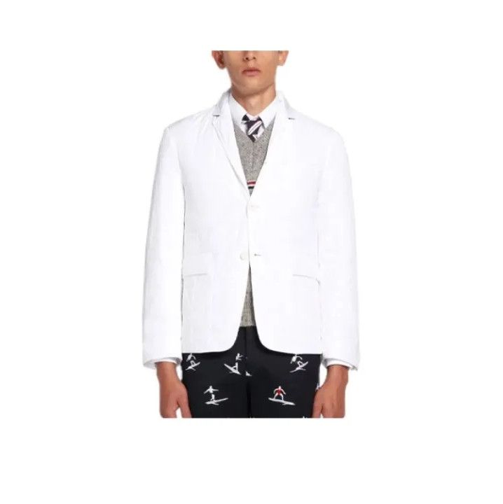 Thom Browne Thom Browne White Down Jacket for Men Size US M / EU 48-50 / 2 - 1 Thumbnail