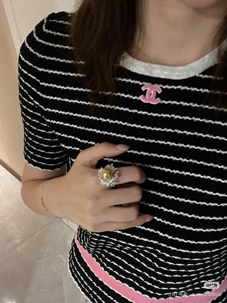 Chanel Chanel 24p black and pink striped short sleeves Size XXS / US 00 / IT 34 - 6 Thumbnail