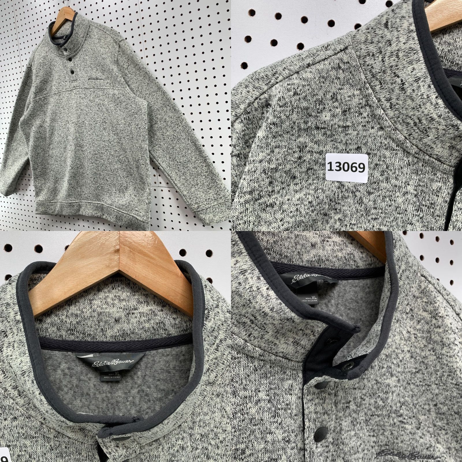 Eddie Bauer Eddie Bauer Pullover Sweater Gray XL Mock Neck Long Sleeve Men's 1/4 Snap Knit Size US XL / EU 56 / 4 - 8 Thumbnail