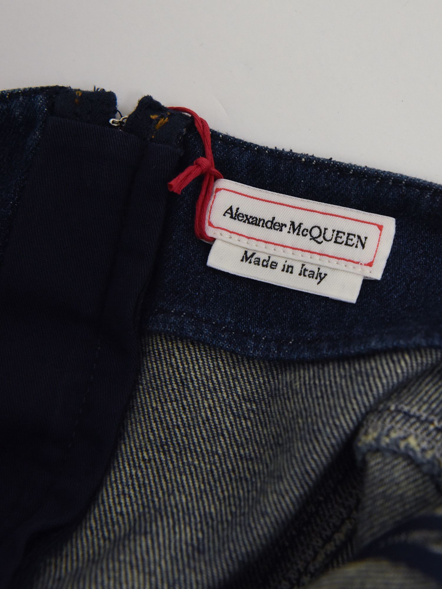 Alexander McQueen ALEXANDER MCQUEEN Flared Denim Mini Dress Size S / US 4 / IT 40 - 3 Thumbnail