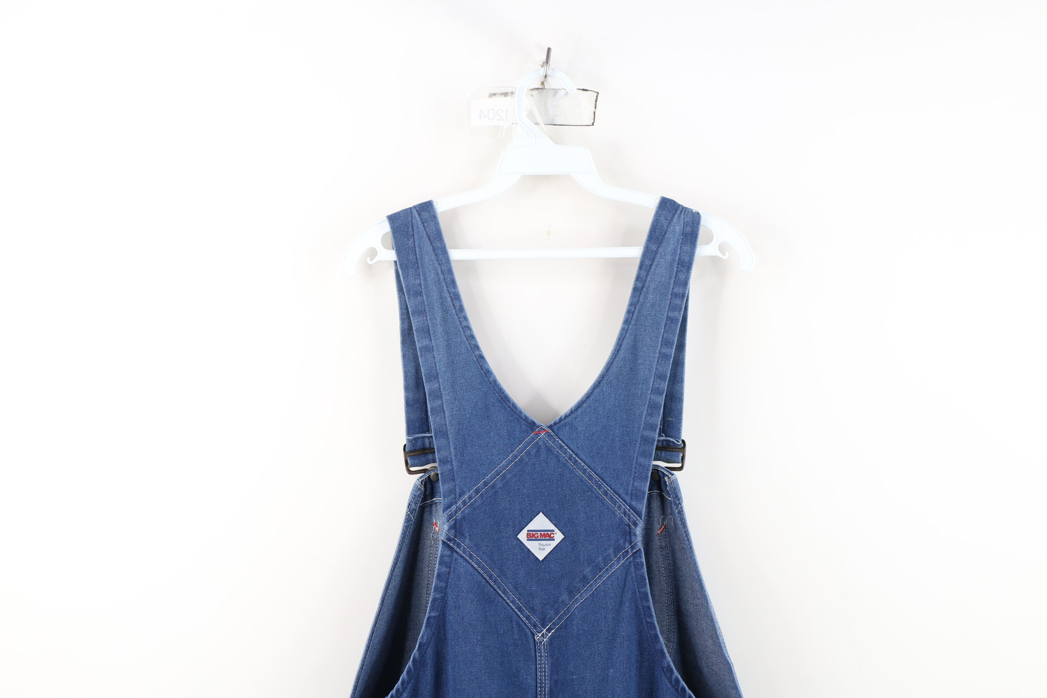 Big Mac Vintage 70s 80s Big Mac Square Bak Workwear Denim Overalls Size US 34 / EU 50 - 14 Thumbnail