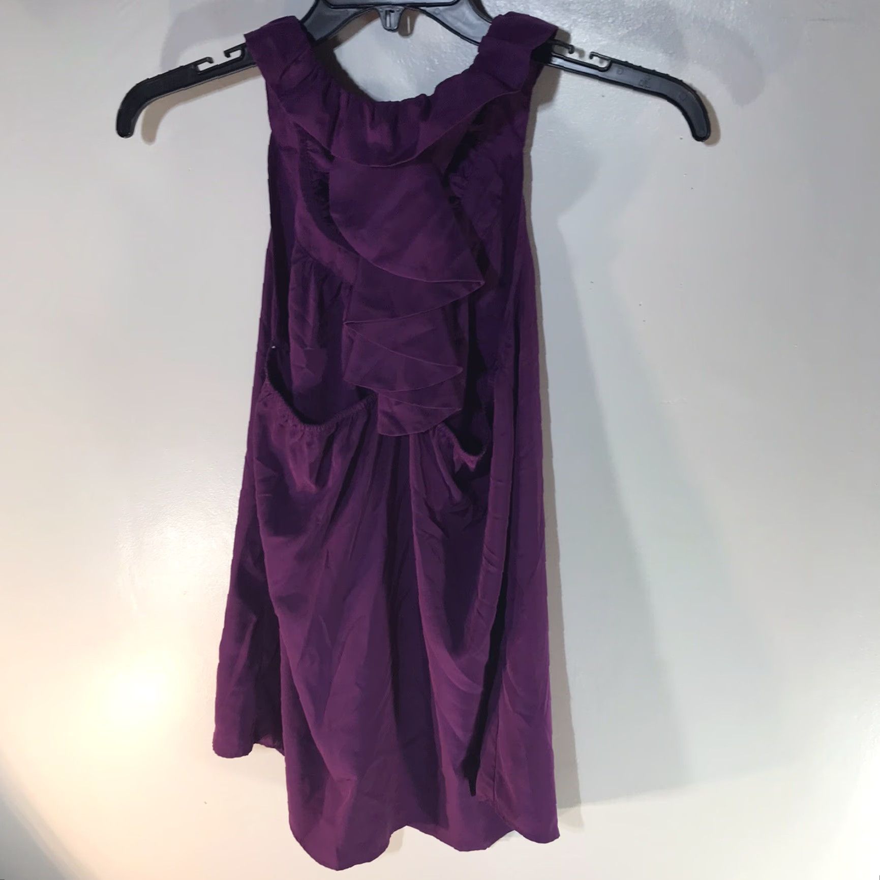 Vintage Elle Purple Ruffled Sleeveless X-Soft Racerback Tunic Top Womens Size M Size M / US 6-8 / IT 42-44 - 4 Thumbnail