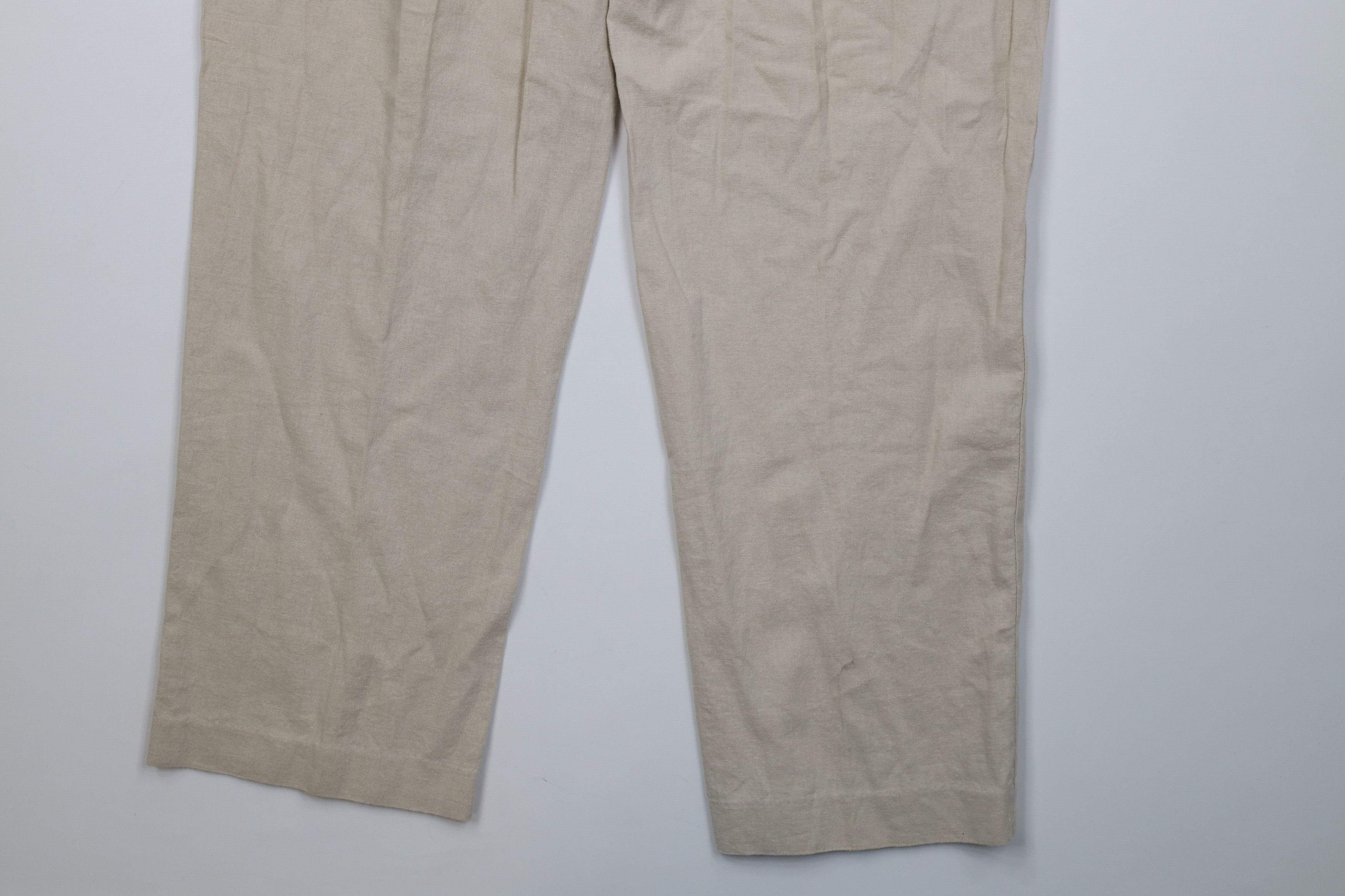 Vintage Vintage 90s Y2K Streetwear Linen Wide Leg Chino Pants Size US 38 / EU 54 - 15 Thumbnail