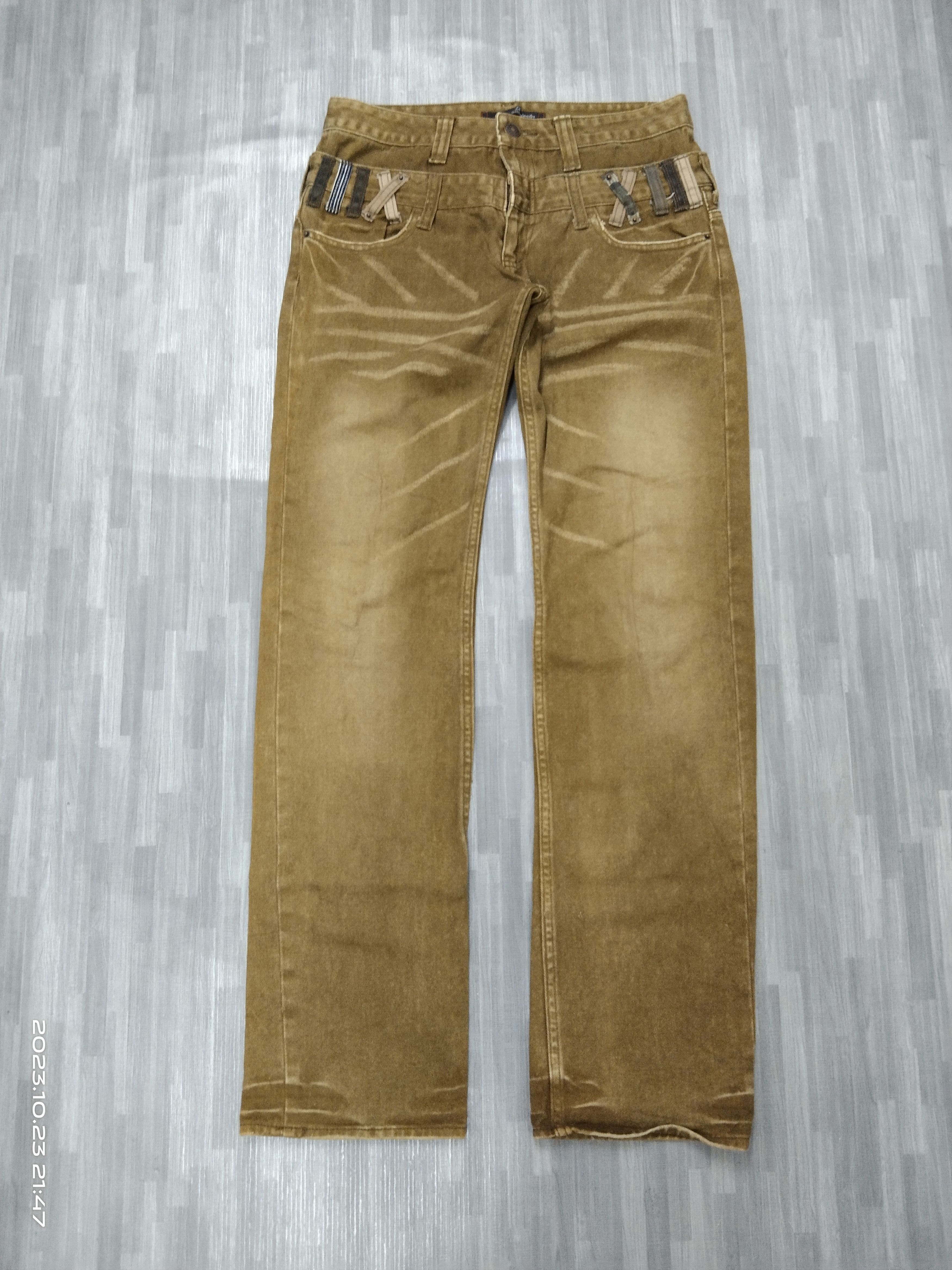Japanese Brand SICK DOUBLE WAIST TWIST DOMINATE DENIM PANTS Size US 30 / EU 46 - 2 Thumbnail