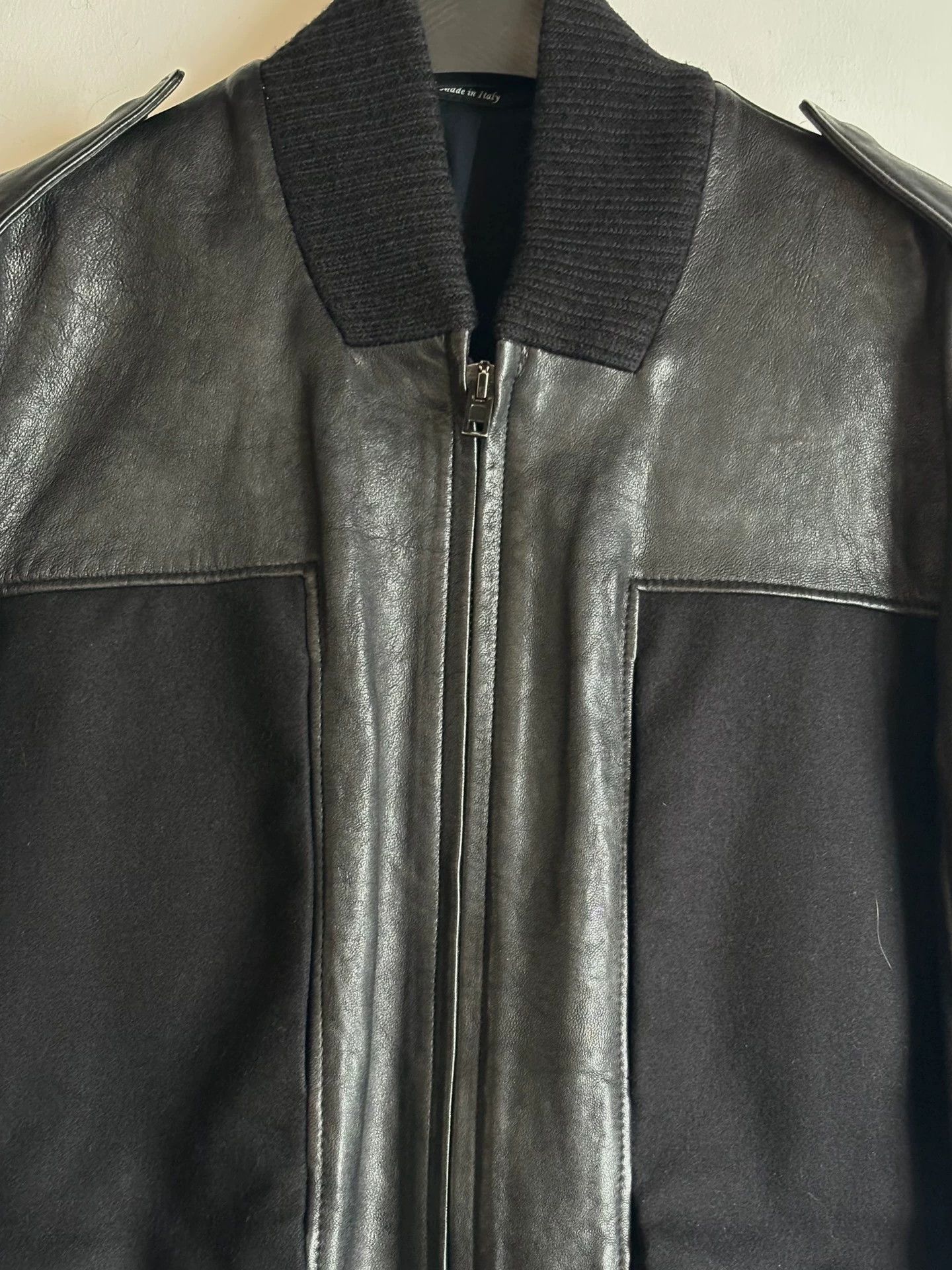 Maison Margiela Maison Margiela 2014 Wool-Leather Zip Jacket 48 Size US M / EU 48-50 / 2 - 3 Thumbnail