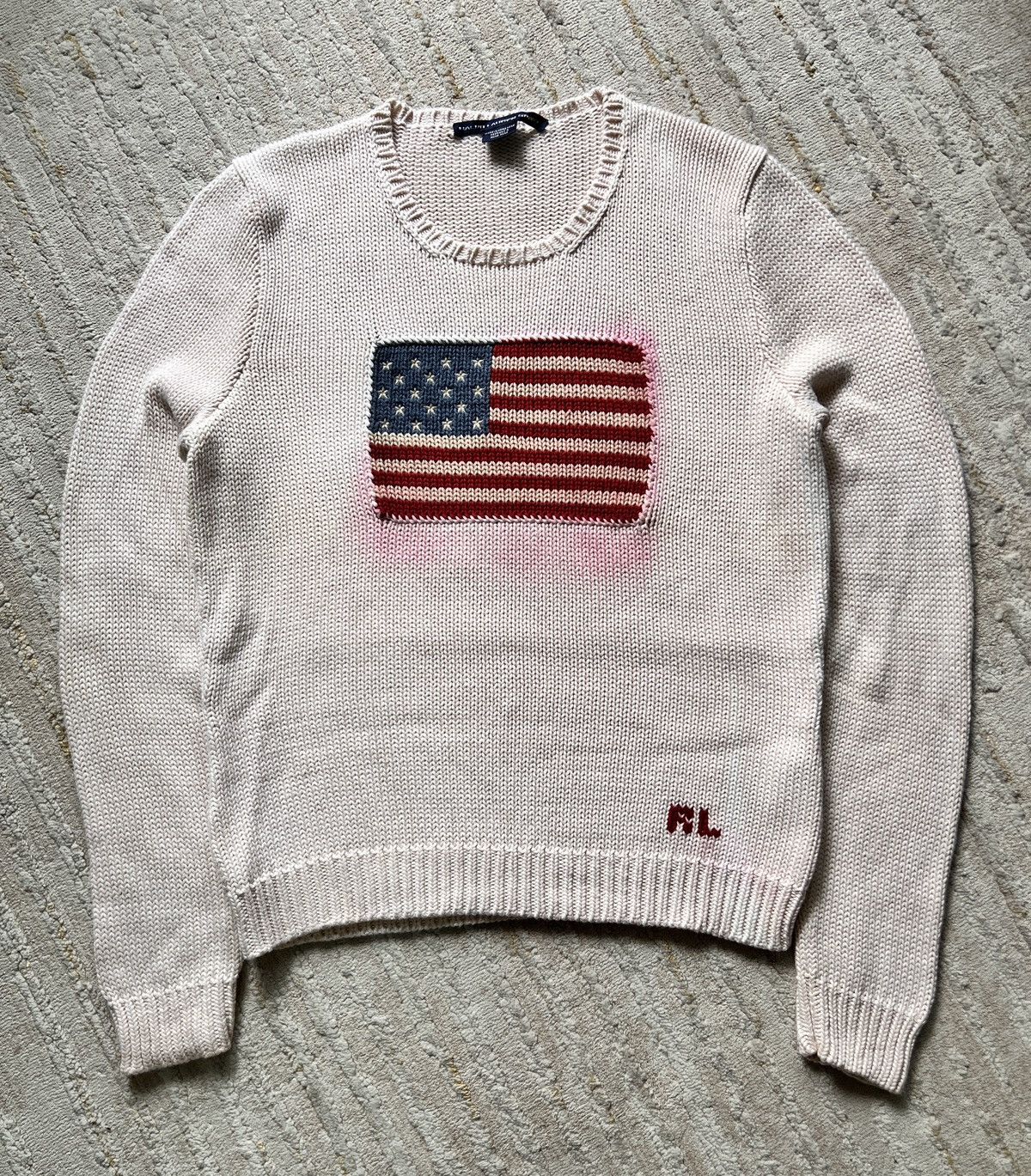 Polo Ralph Lauren × Ralph Lauren Sport Vtg Ralph Lauren Knitted Polo Sport America Flag Knitwear Size US M / EU 48-50 / 2 - 1 Thumbnail