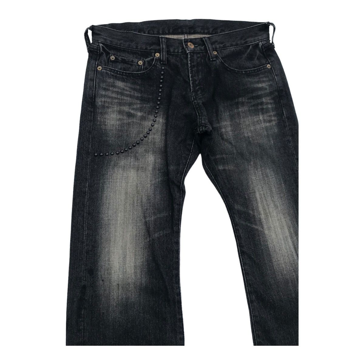 Japanese Brand Roi Franc Japan Bleach Studded Denim Pants Size US 32 / EU 48 - 4 Thumbnail
