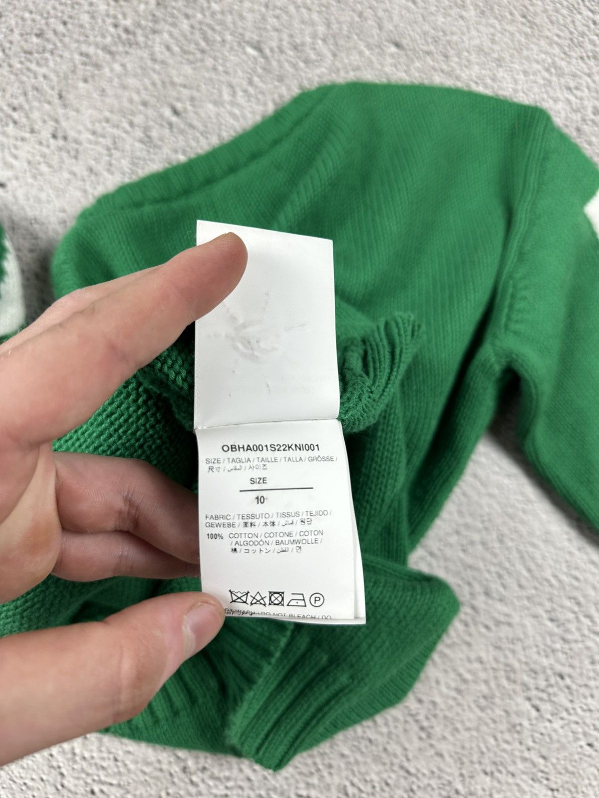 Off-White Off-White Kids Green Helvetica Sweater Y2K Size US XS / EU 42 / 0 - 12 Thumbnail