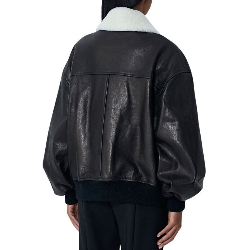 KHAITE KHAITE Shellar Black Leather Jacket New/Authentic (Women's s Size M / US 6-8 / IT 42-44 - 2 Thumbnail