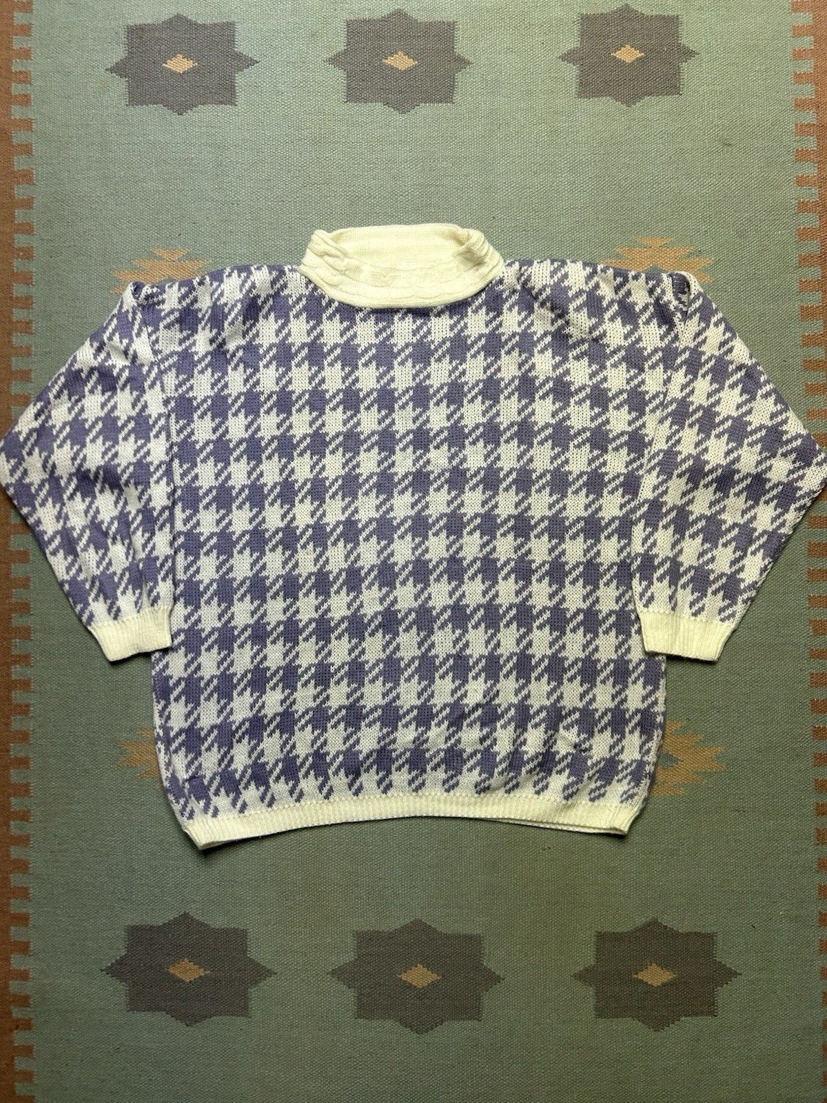 Vintage Vintage acrylic knit sweater houndstooth soft women’s 22/24 Size XXL / US 16-18 / IT 52-54 - 1 Thumbnail