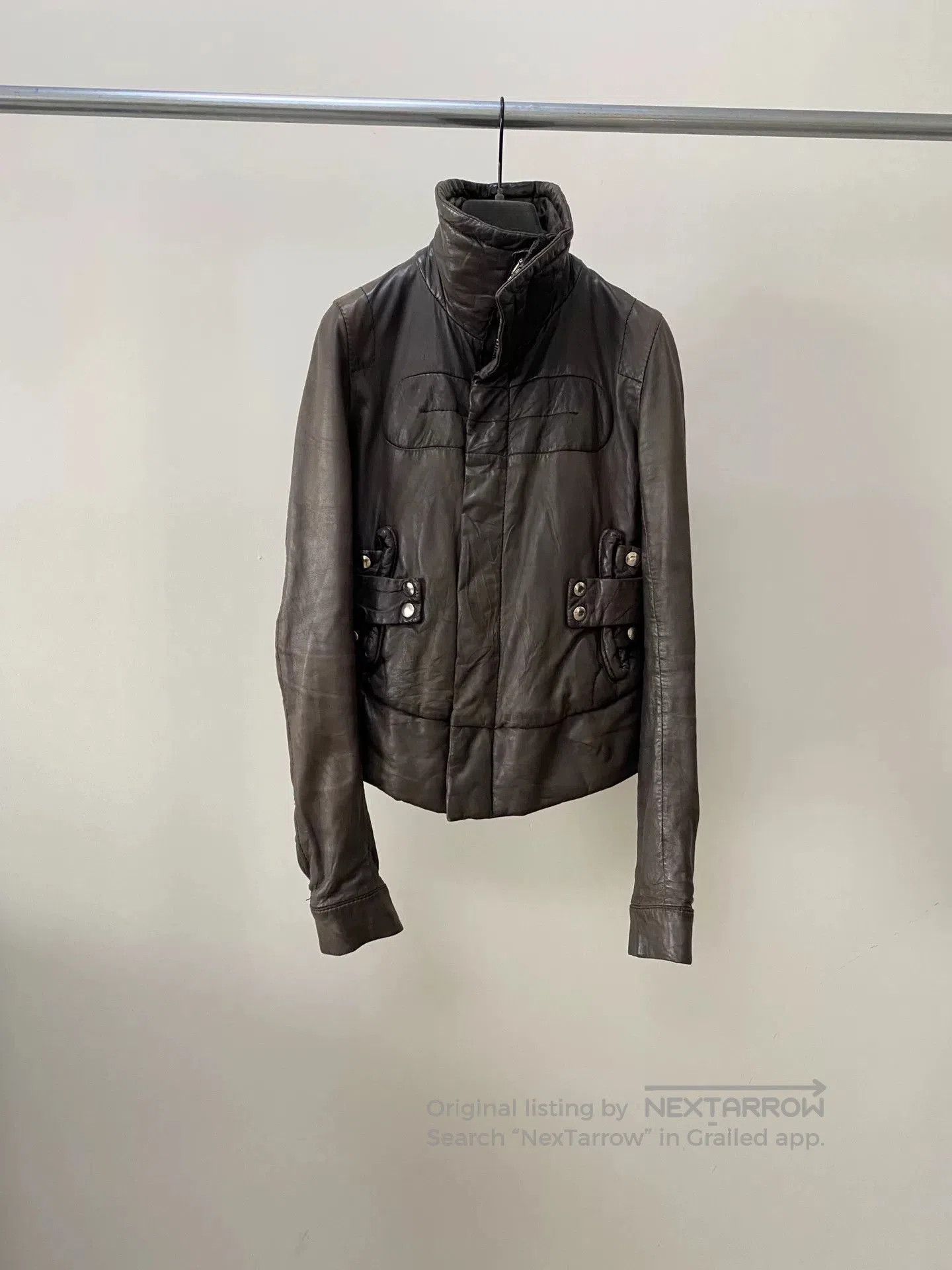 Rick Owens Rick Owens 2003 Fall Stand Collar Leather Jacket. Size US M / EU 48-50 / 2 - 2 Thumbnail