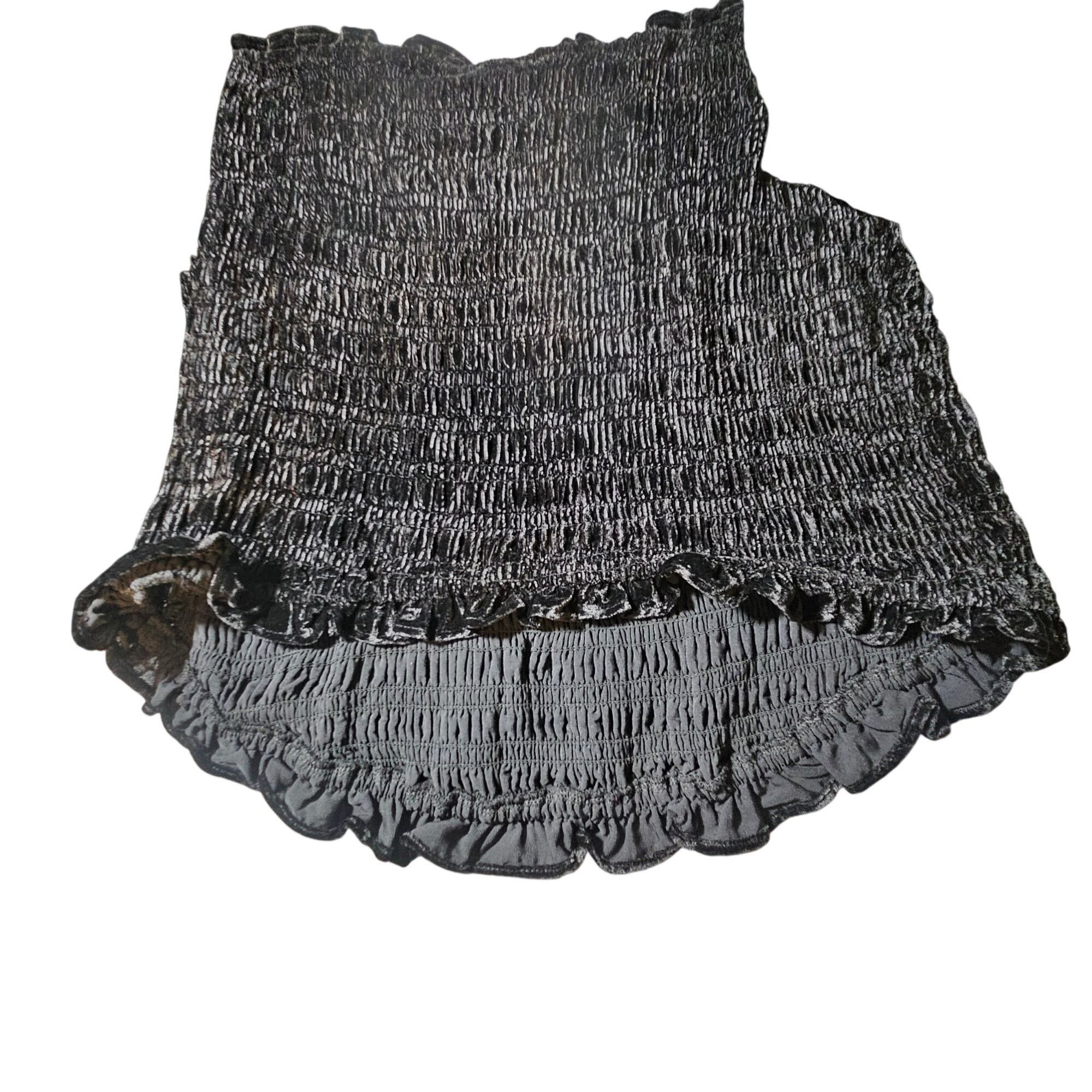 Torrid NWT Torrid Women’s Velvet Smocked 2X Blouse Black Y2K Dark Size XXL / US 16-18 / IT 52-54 - 8 Thumbnail