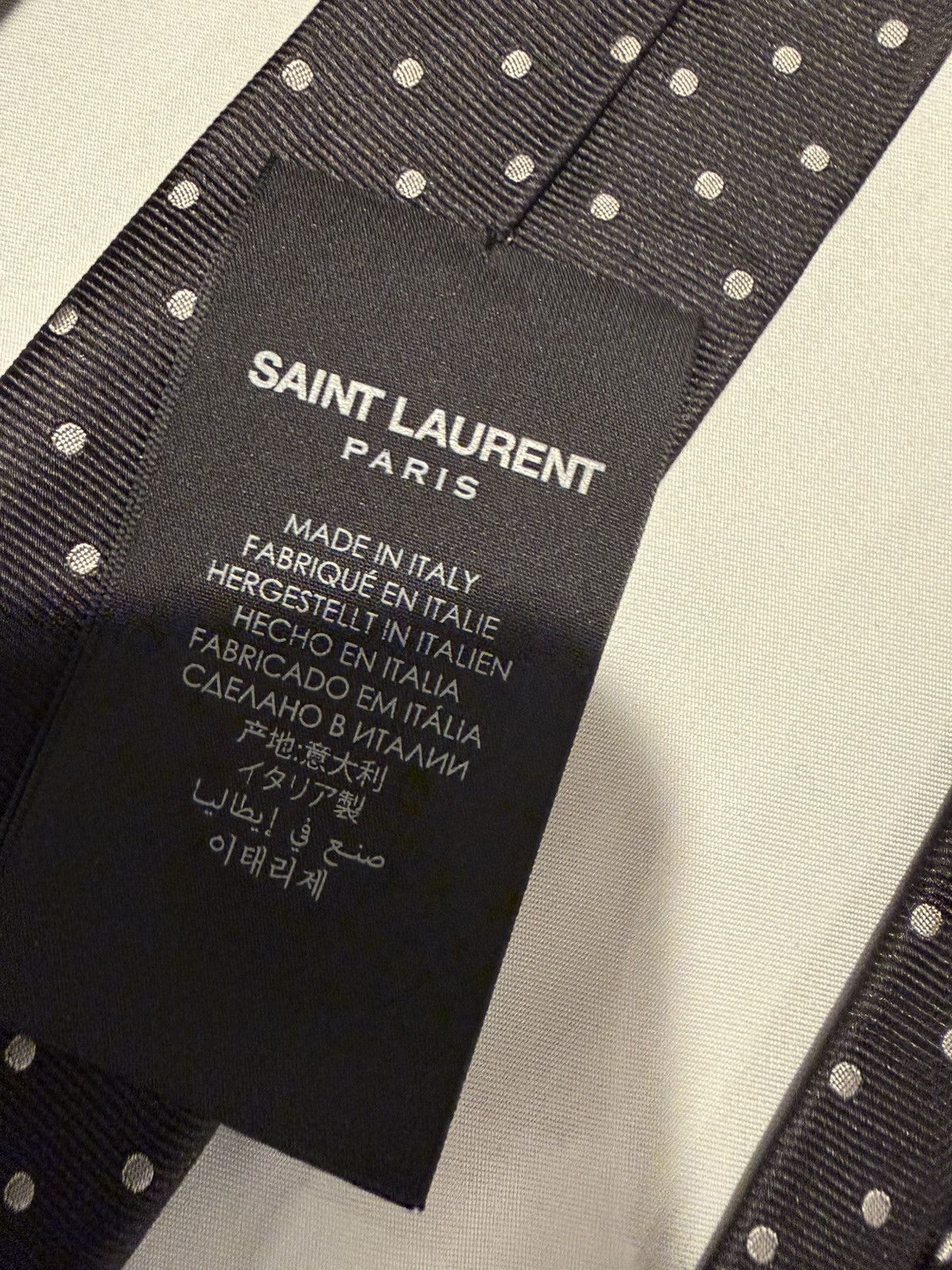 Saint Laurent Paris Saint Laurent dotted skinny tie. Size ONE SIZE - 5 Thumbnail