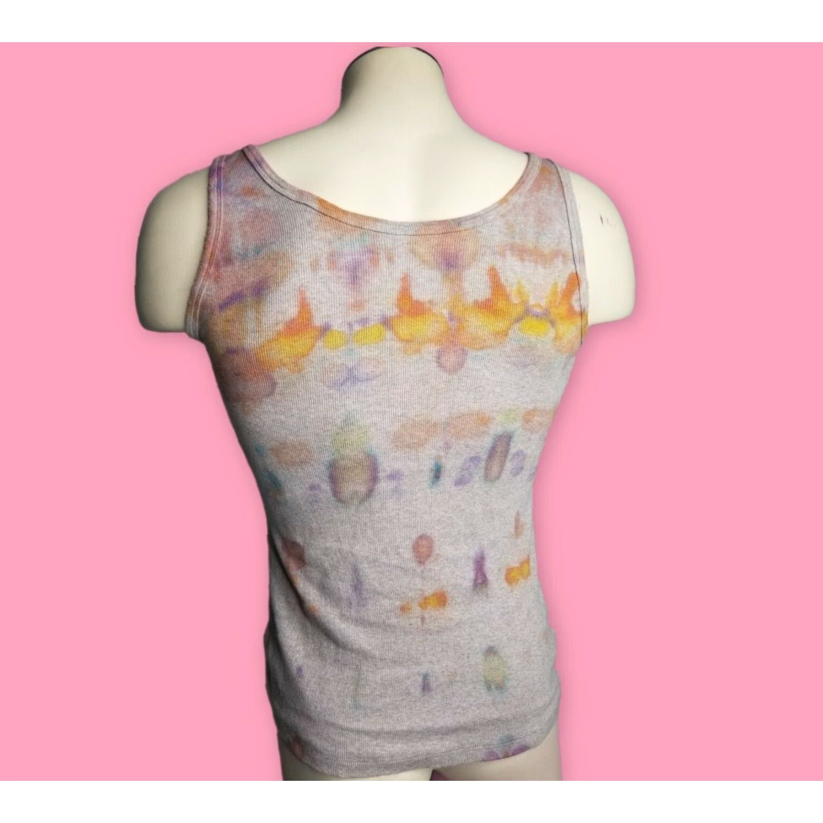 Vintage Womens The Limited Tie Ice Dye Tank T Shirt Gray L Spooky Face Tank Top Size L / US 10 / IT 46 - 2 Thumbnail