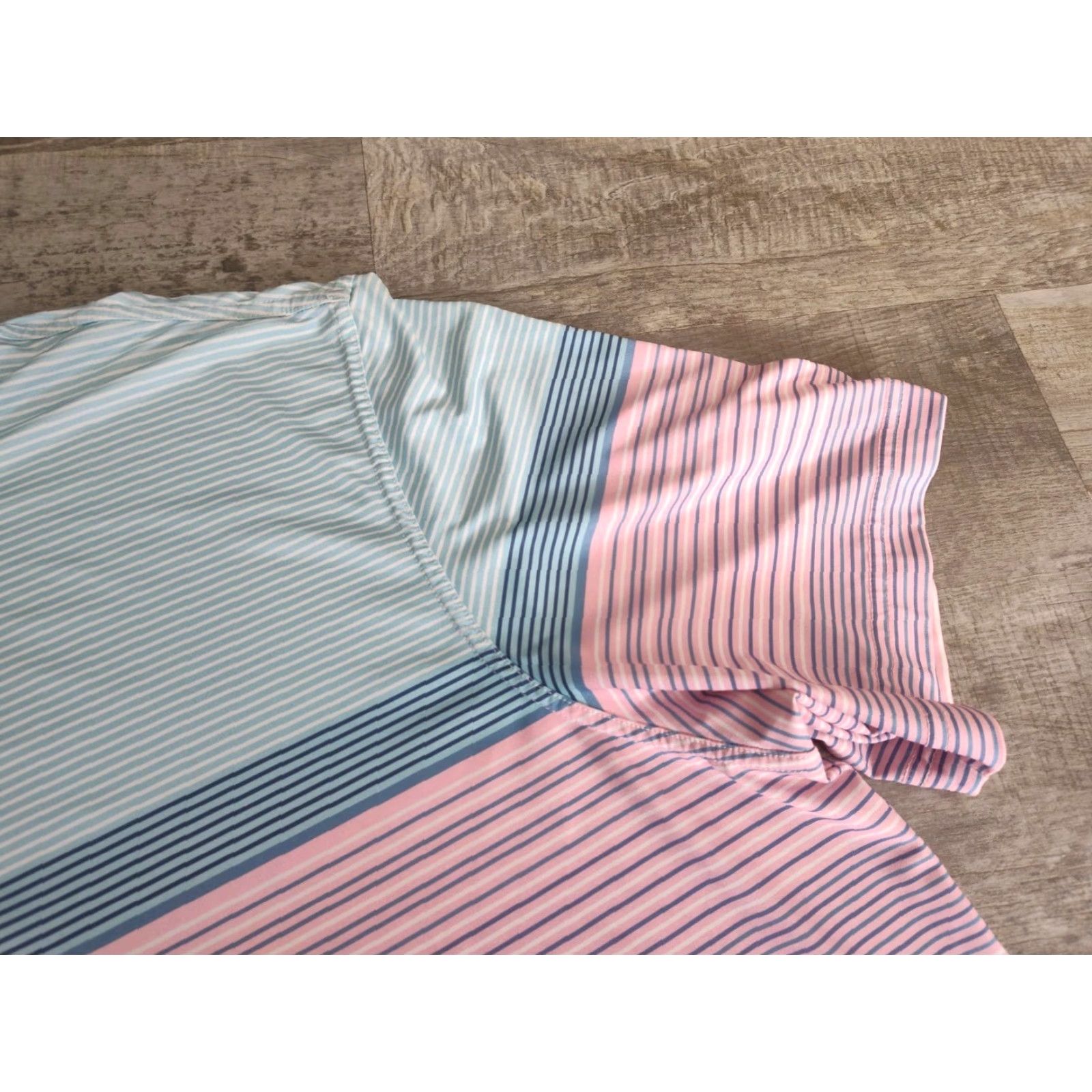 Vineyard Vines Vineyard Vines Size 2XL XXL Mens Polo Shirt Performance Wicking Short Sleeve Button Collared Pink/Blue Striped Polo Size US XXL / EU 58 / 5 - 7 Thumbnail