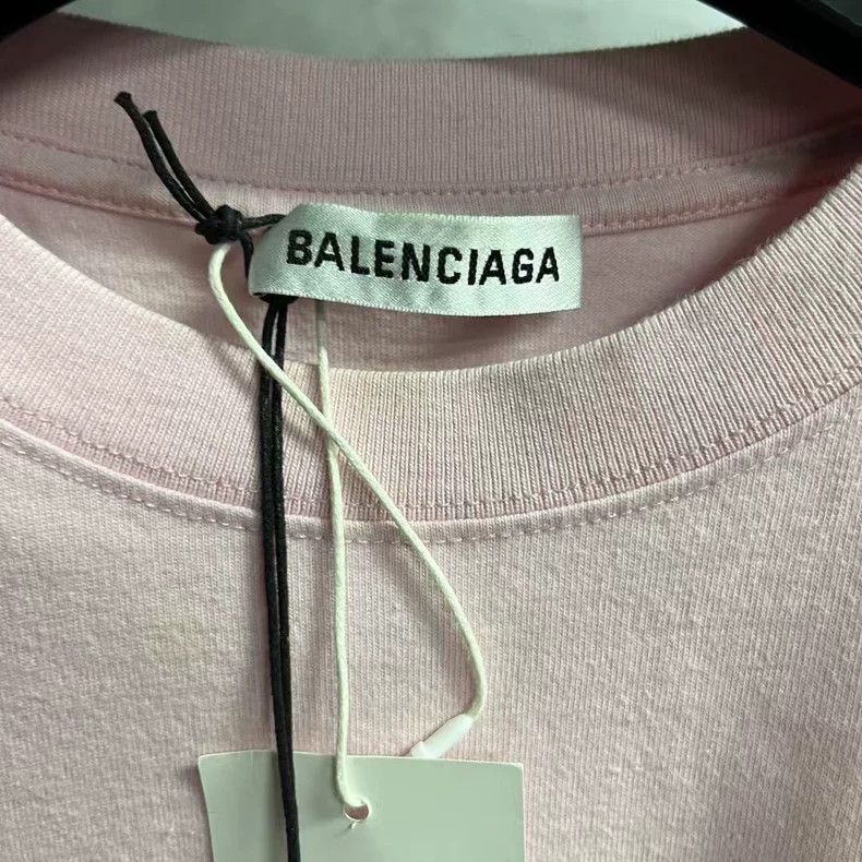 Balenciaga Balenciaga Pink Crew monogram printed short sleeve T-shirt Size US M / EU 48-50 / 2 - 2 Thumbnail